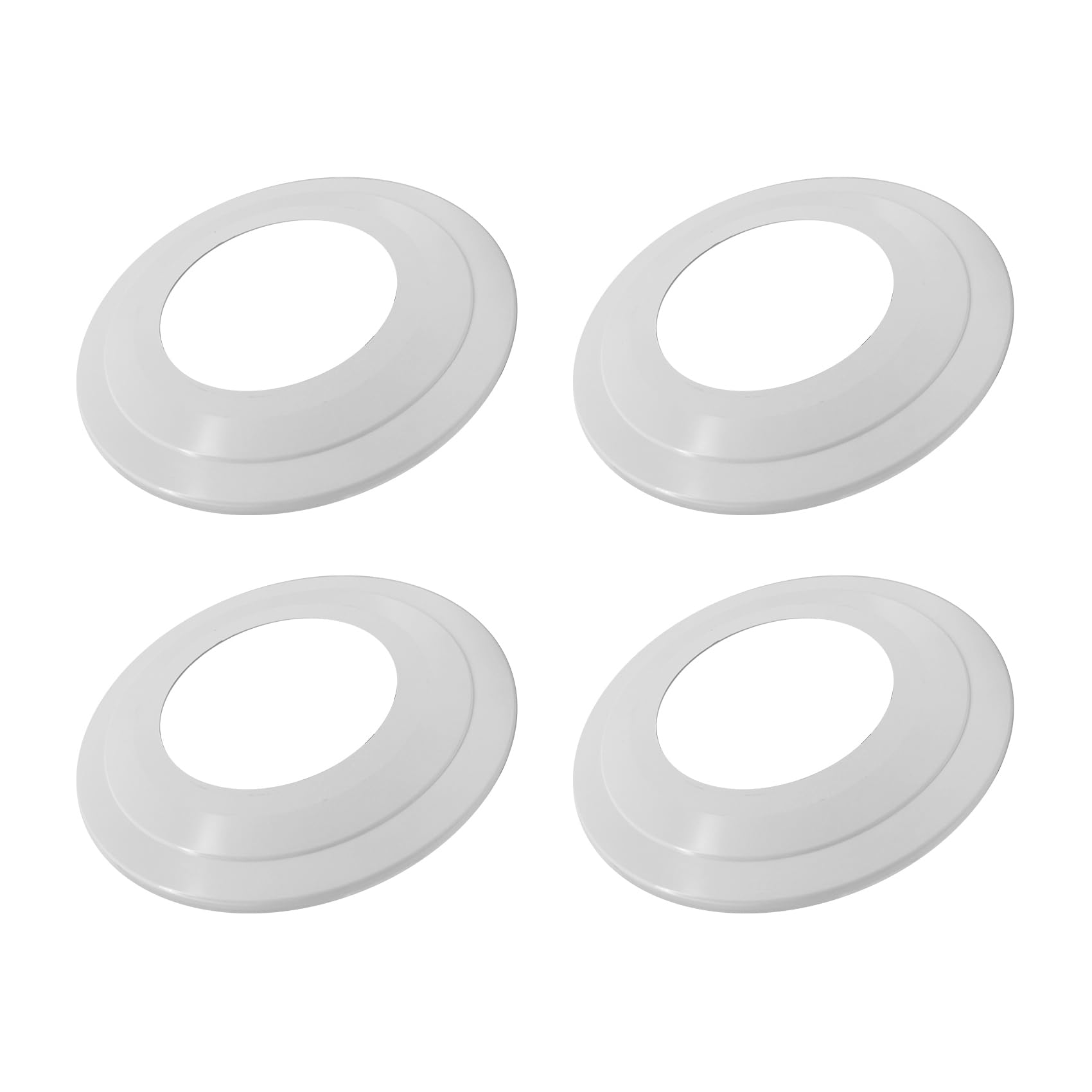 IUEST  4 Pack Gloss White Goof Trim Ring for 5 6 Inch Recessed Can Lighting Downlight Outer Diameter Eight Point Six Inches Inner Diameter Four