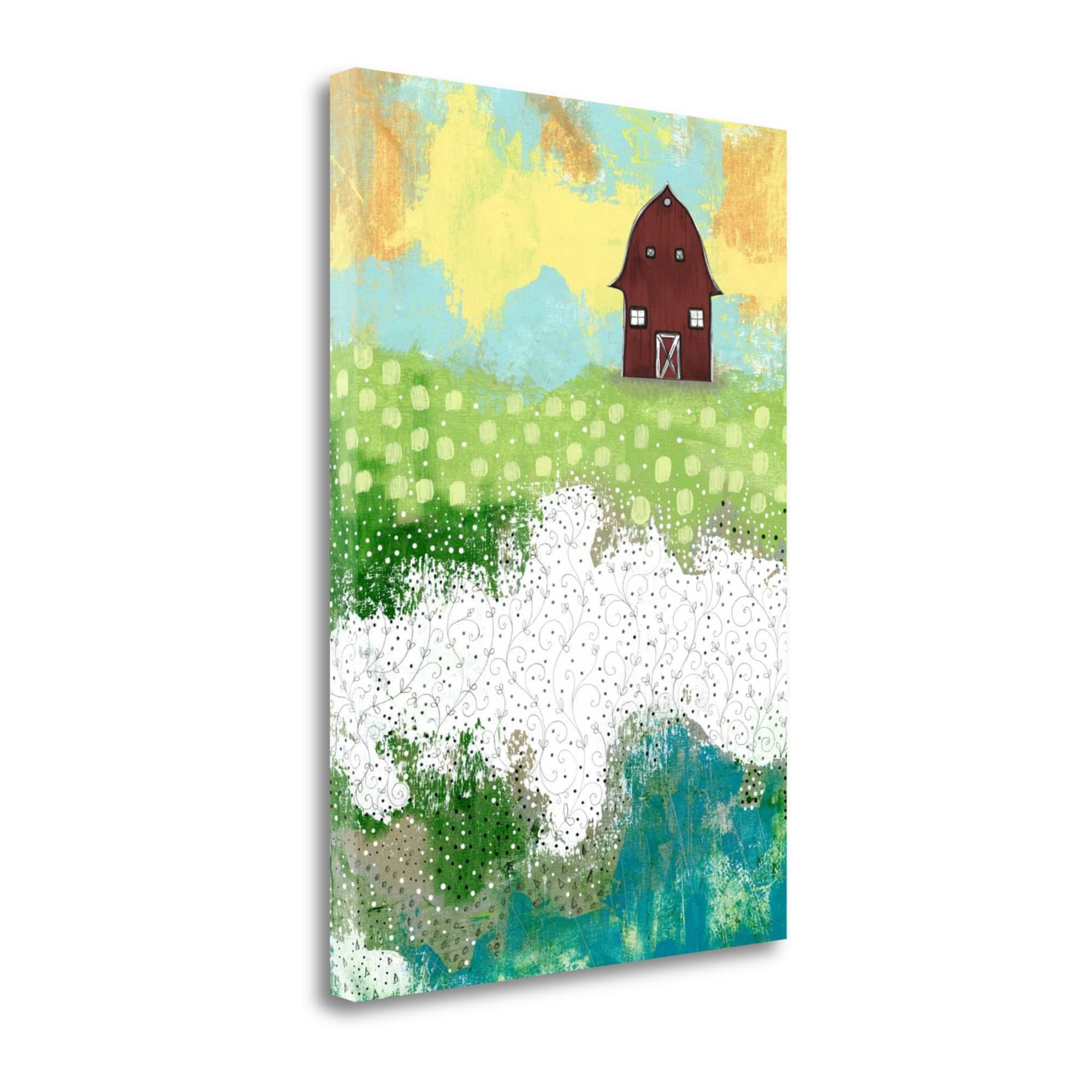 Tangletown Fine Art SBSO1091-3448C The Red Barn Sarah Ogren 47-in H x 34-in W Landscapes Print on Canvas