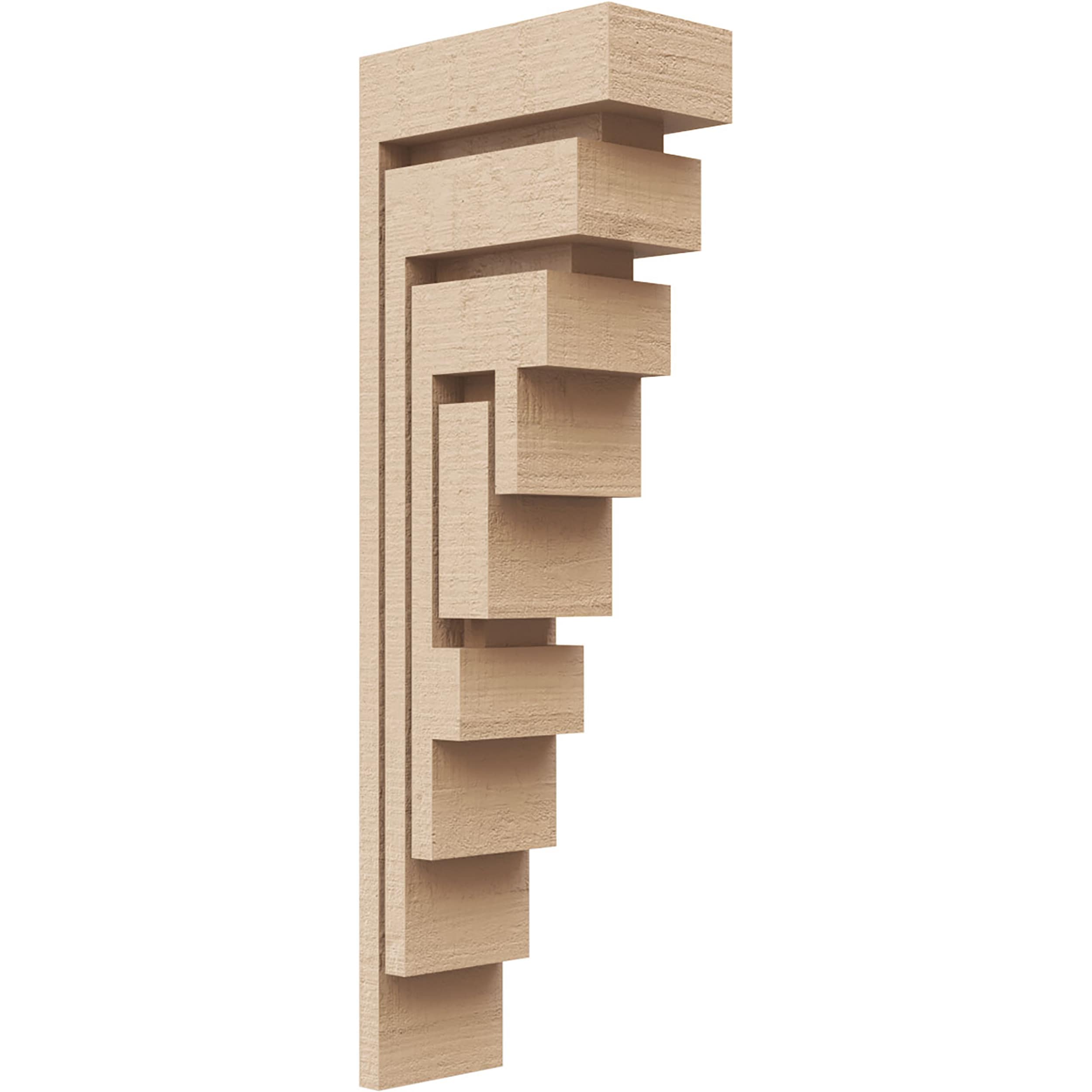 Ekena Millwork CORU02X04X12LANRCPR 2-in x 4-in x 12-in Rough Cedar Woodgrain TimberThane Primed Urethane Paintable/Stainable Corbel