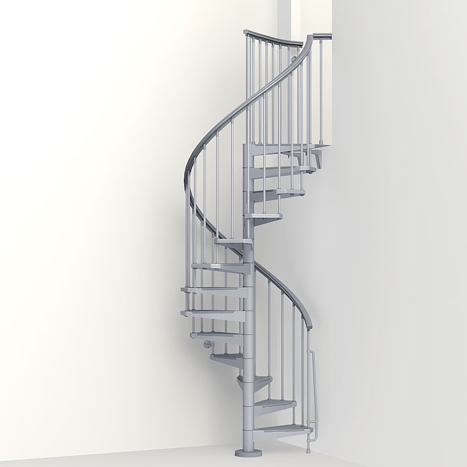 Arke Eureka 47in x 10ft Gray Spiral Staircase Kit in the Staircase