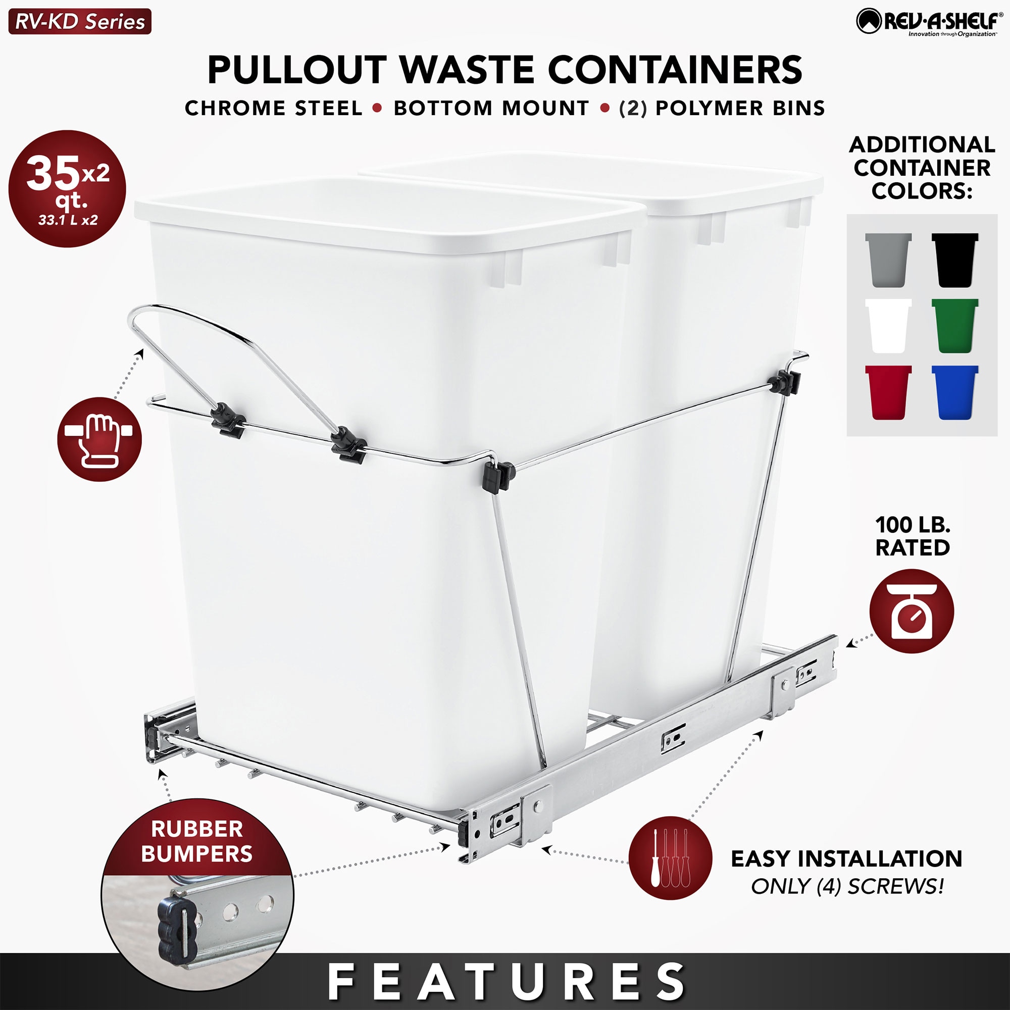 Rev-A-Shelf 152856 Pullout-Trash-Cans - View #3