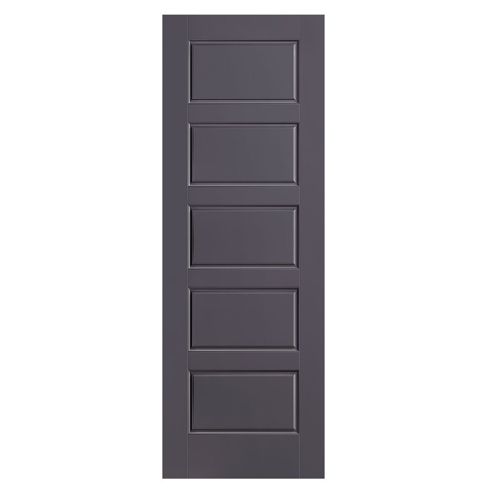 Masonite 1444589 Riverside 28-in x 80-in Slate 5-panel equal Smooth Solid core Prefinished Molded composite Slab Door
