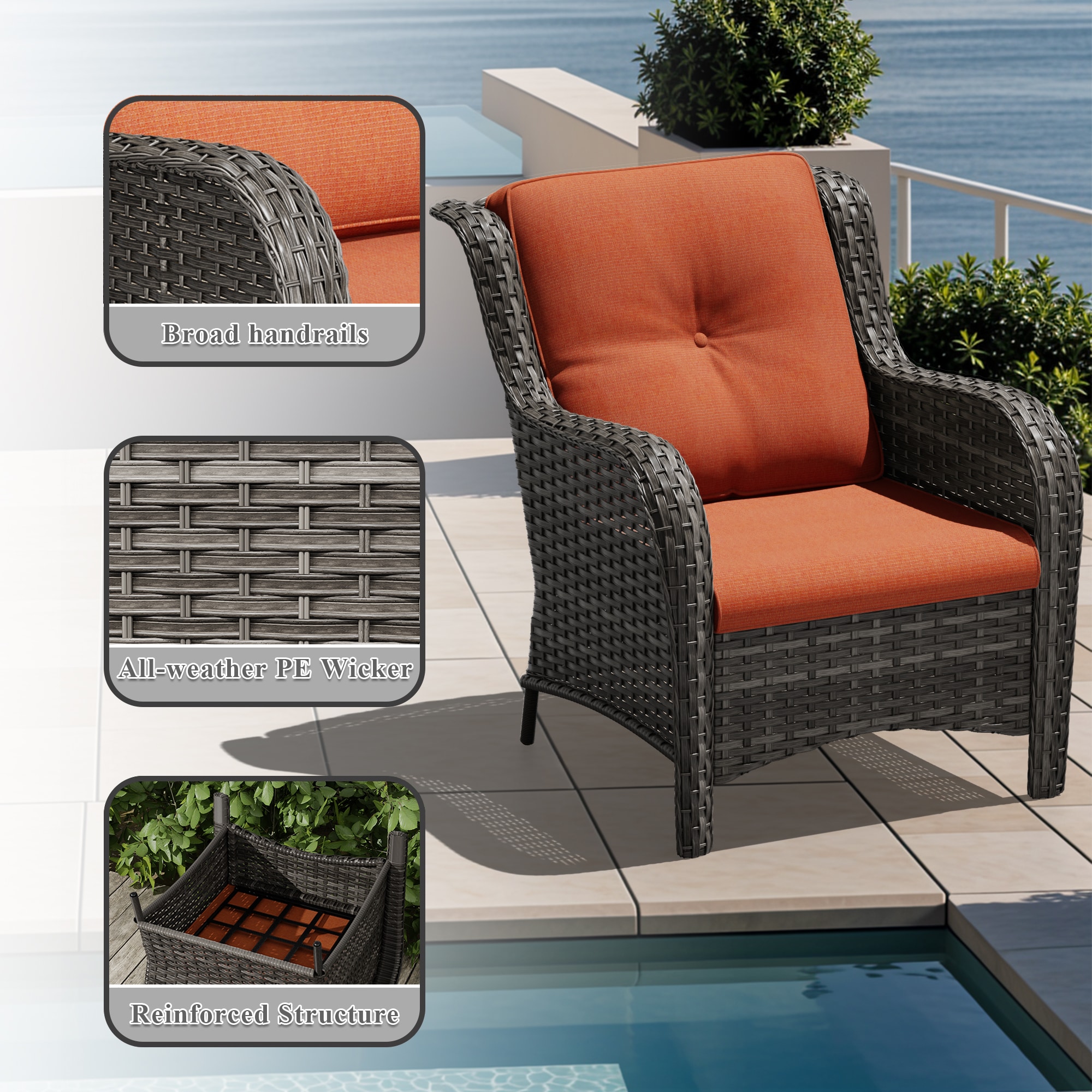 Gardenbee HGL-M08-ORG Patio-Chairs - View #4