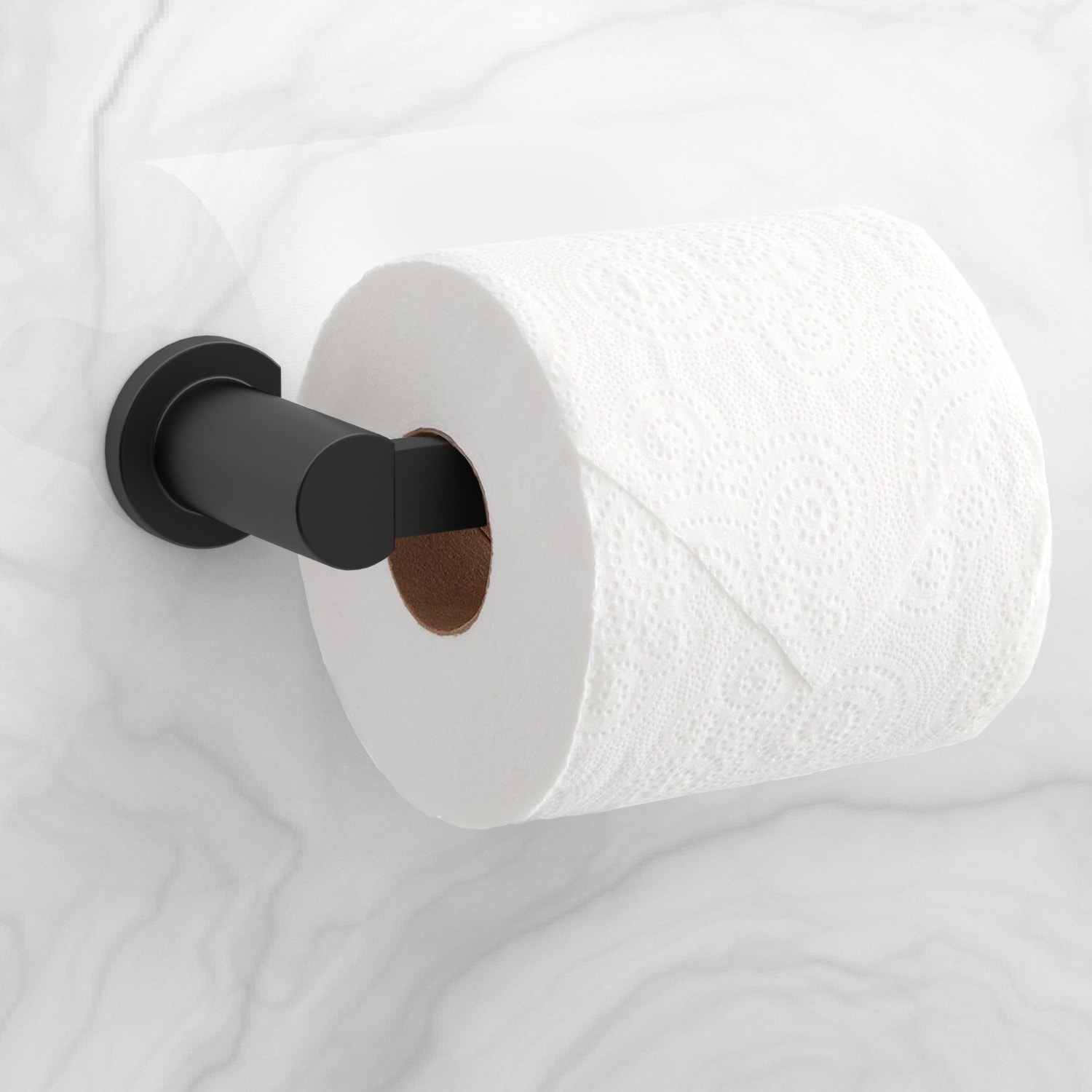 Origin 21 Veda Matte Black Wall Mount Single Post Toilet Paper Holder ...