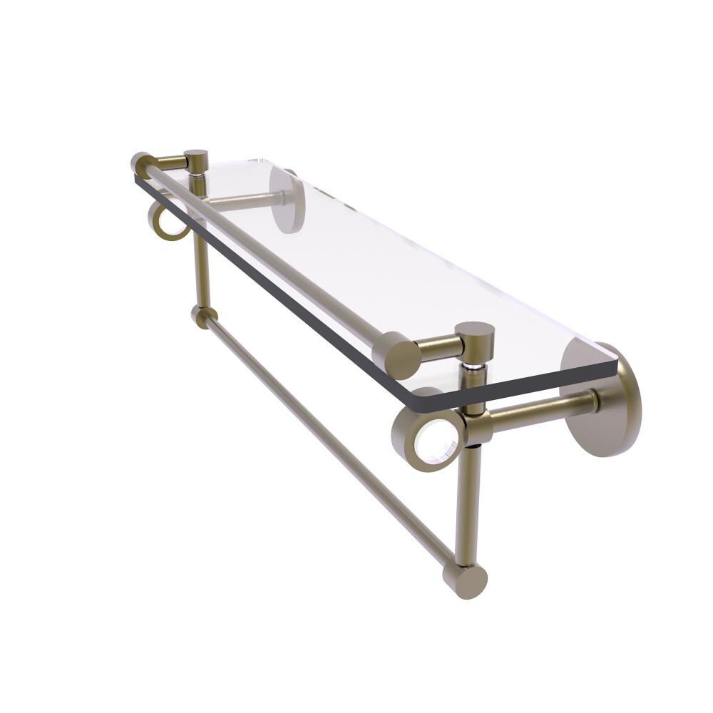 Allied Brass CV-1TB-22-GAL-ABR Clearview Antique Brass Wall mount Bathroom Shelf ( 22-in x 6.7-in x 5-in )