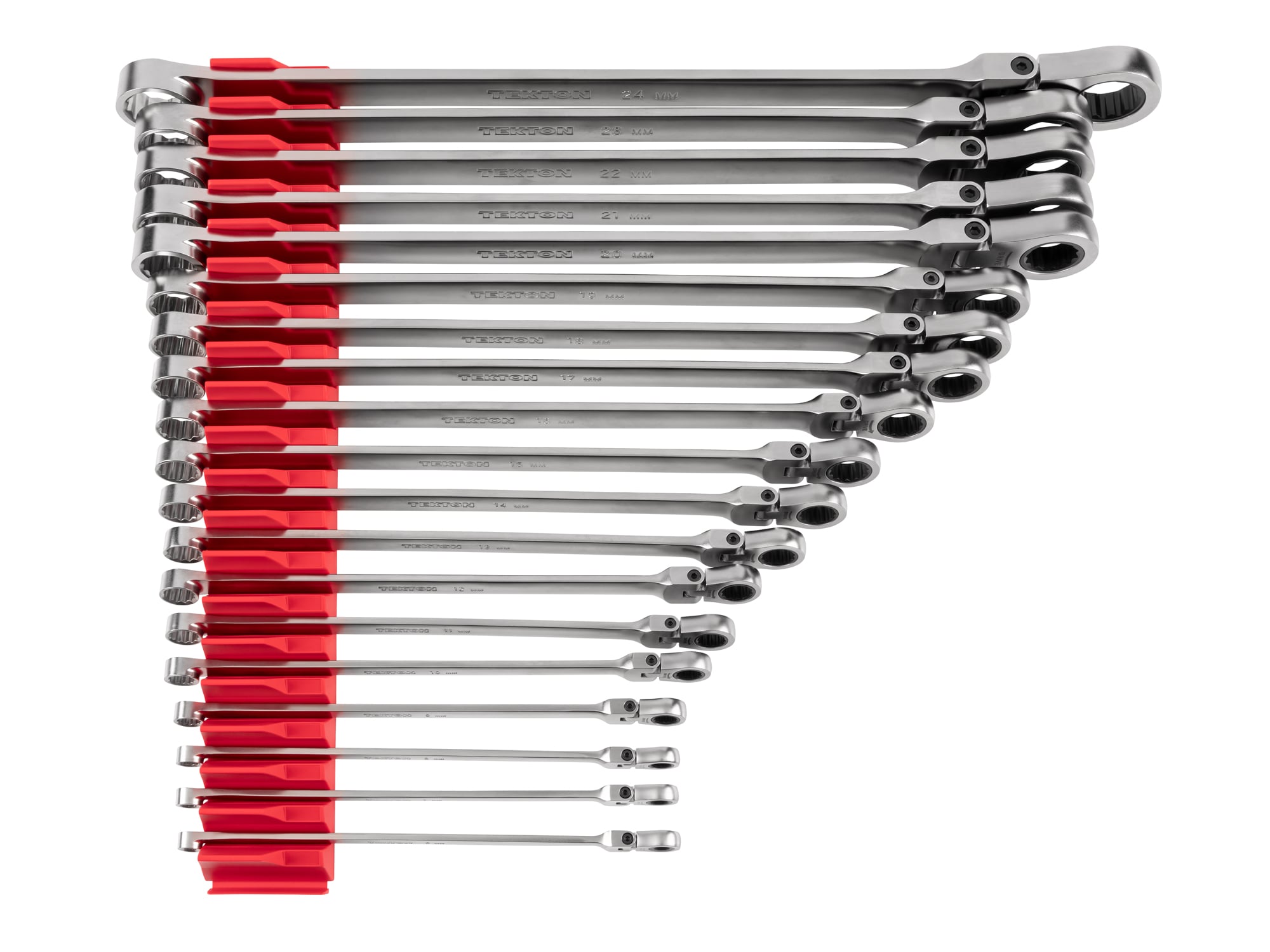 TEKTON WRB95304 19 -Piece Set Metric Flexible Head Ratchet Wrench