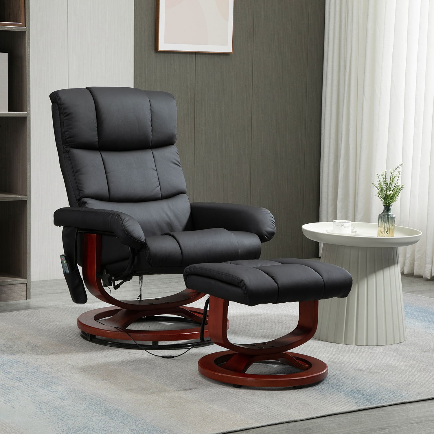 GZMR GZ-W2211 Set of 2 Reclining Chair Black Contemporary Ergonomic Adjustable Height Polyester Desk Chair