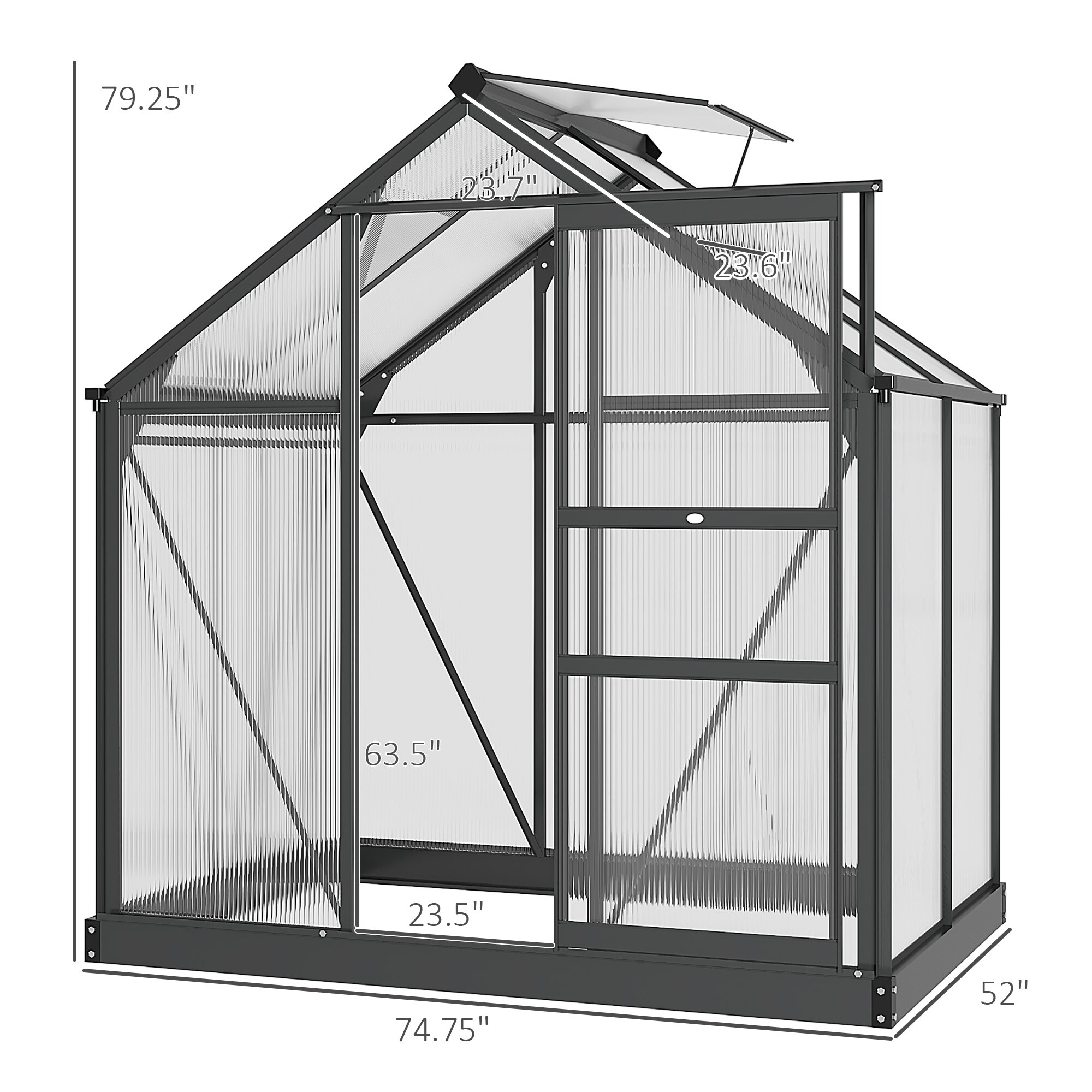 Outsunny 845-057GY greenhouses - View #3