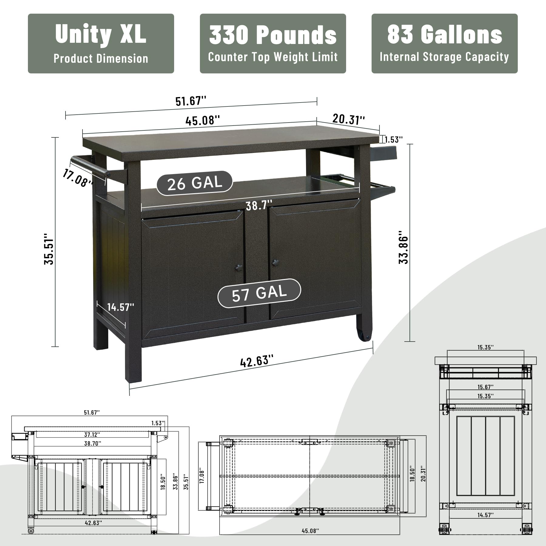 Siavonce XHP170173 Grill-Carts-Grill-Stands - View #2