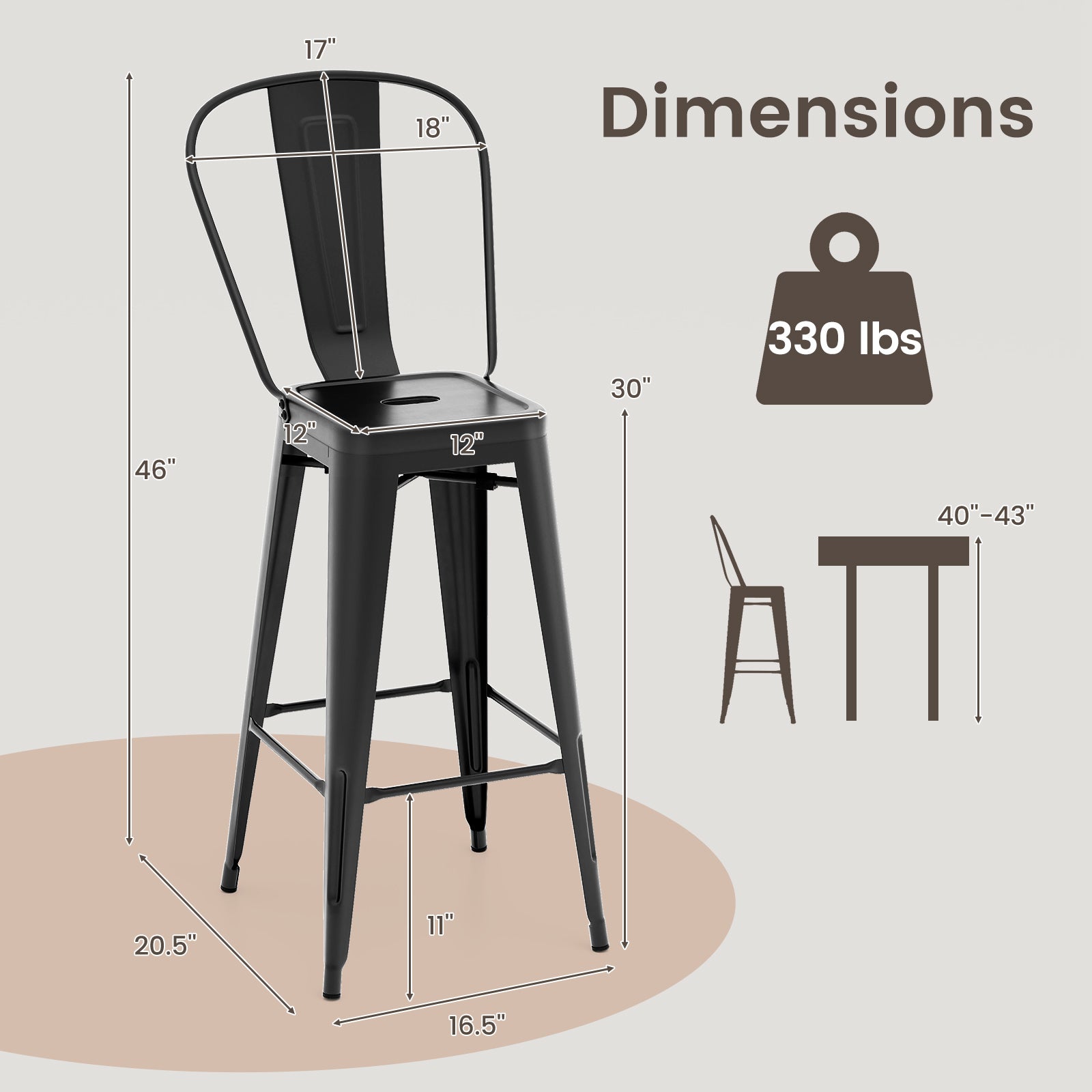 Boyel Living HYSN-66215BK stools - View #3