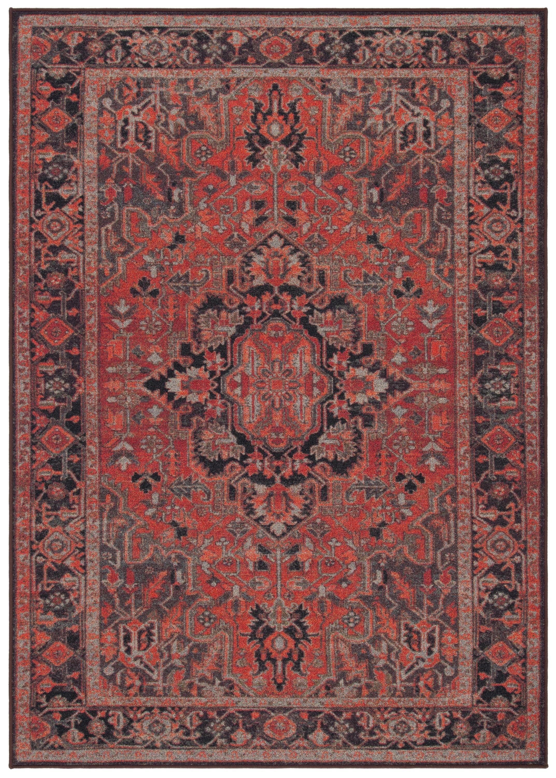 Journey Red and Navy Tufted Wool Blend Area Rug