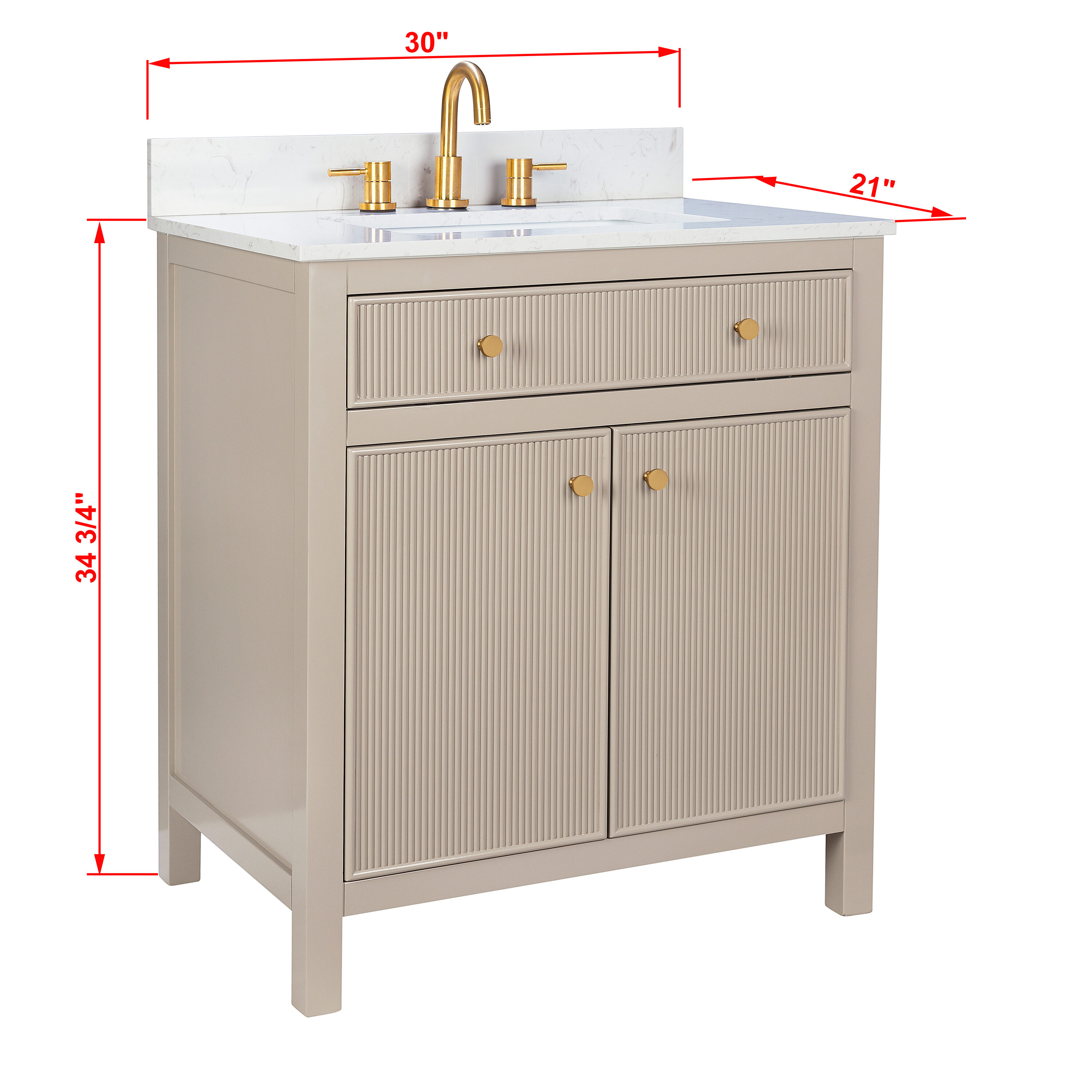 allen + roth Sandbanks 30-in Greige Undermount Single Sink Bathroom Vanity  with White Engineered Stone Top in the Bathroom Vanities with Tops  department at