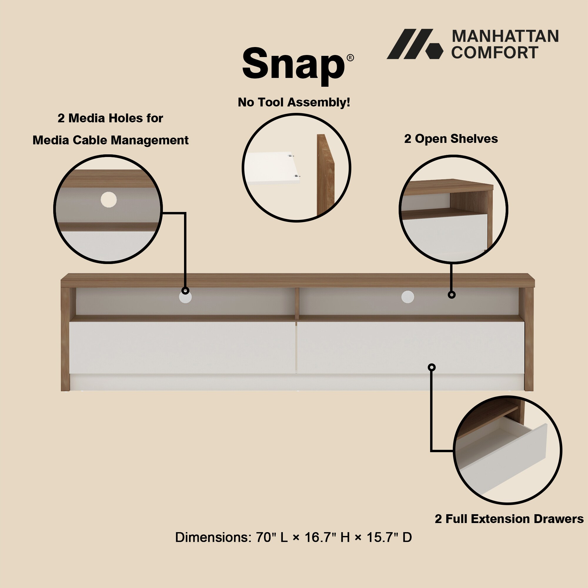 Manhattan Comfort TV008-OW Tv-Stands - View #4