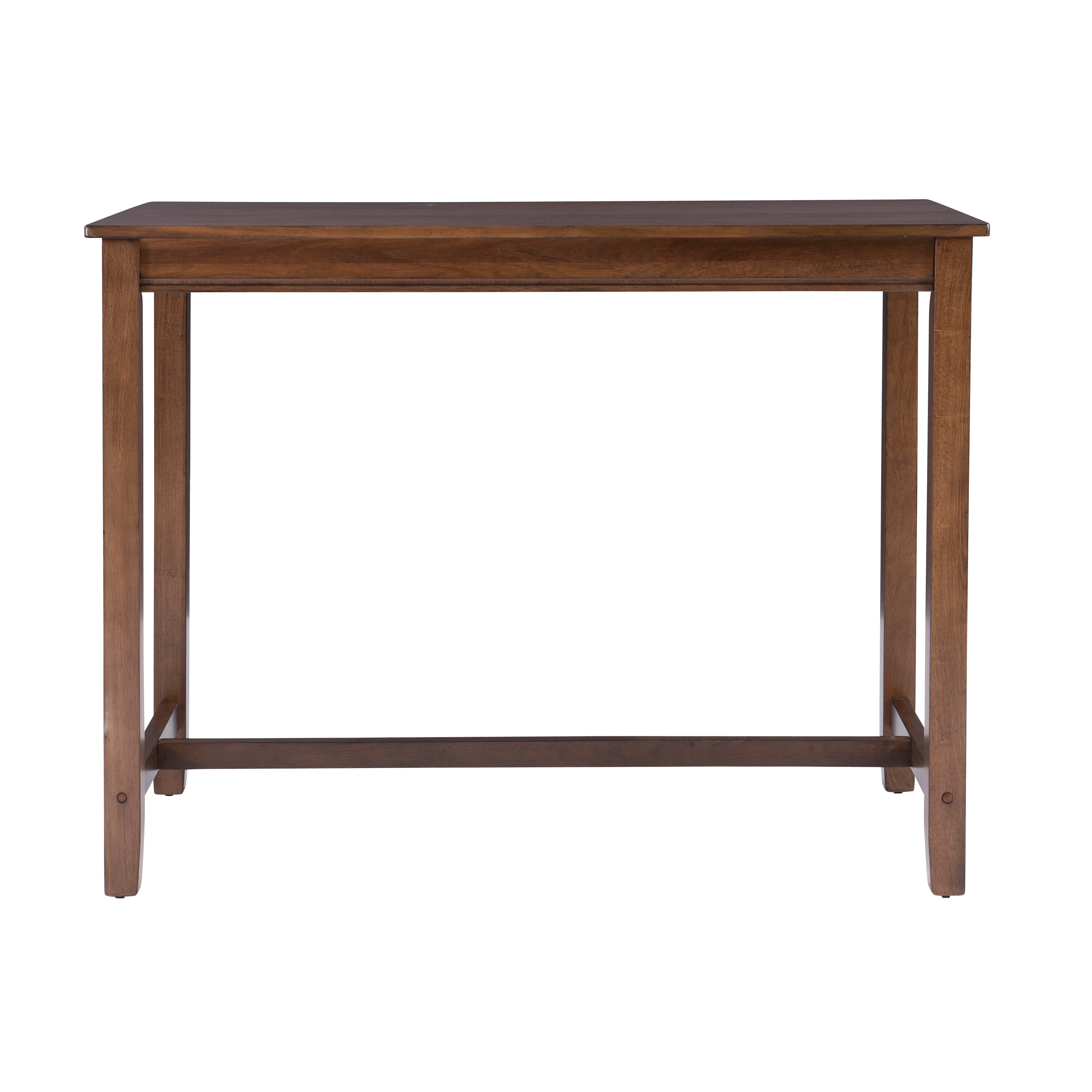 Linon CPT100RUS01U Claridge Rustic brown Transitional Counter Table, Wood veneer with Brown rubberwood Wood 23.75-in L x 36-in H