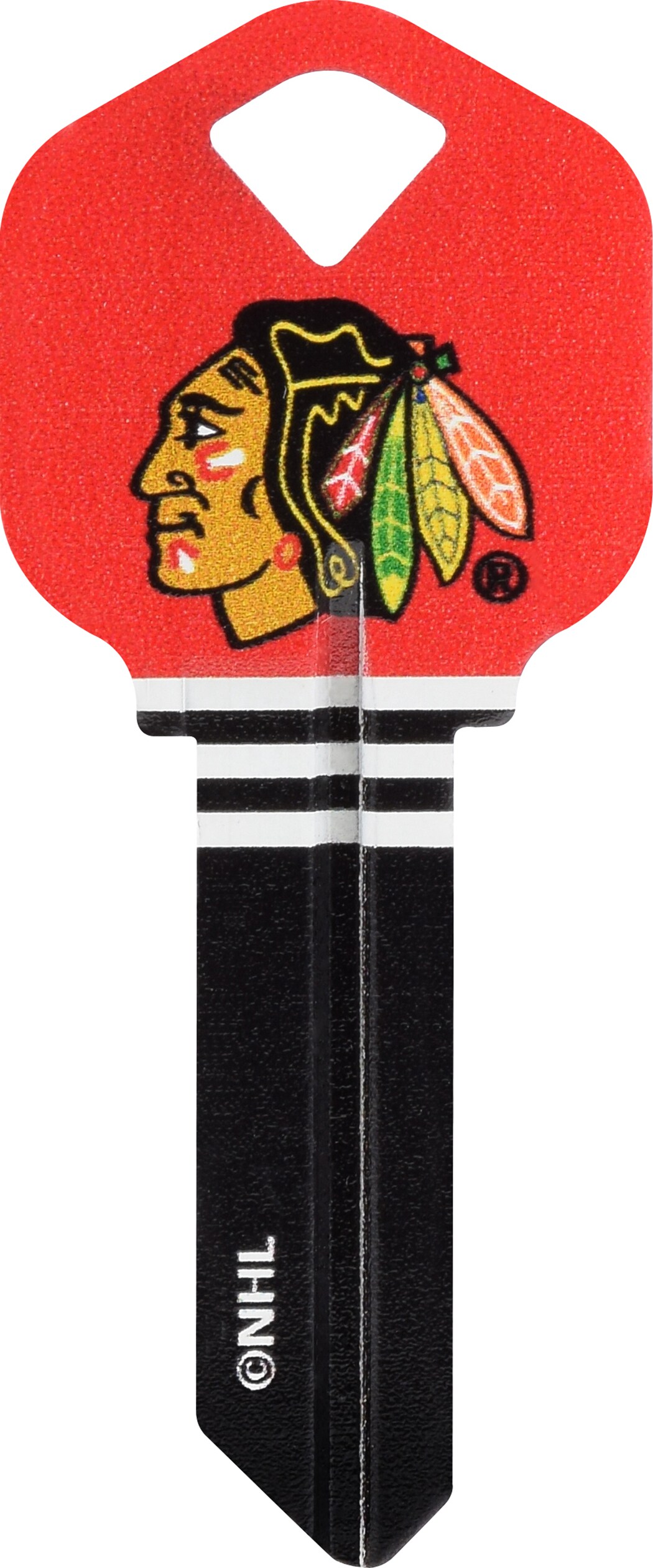 Hillman 94018 Chicago Blackhawks Multicolored Blank Brass House/Entry Key Blank
