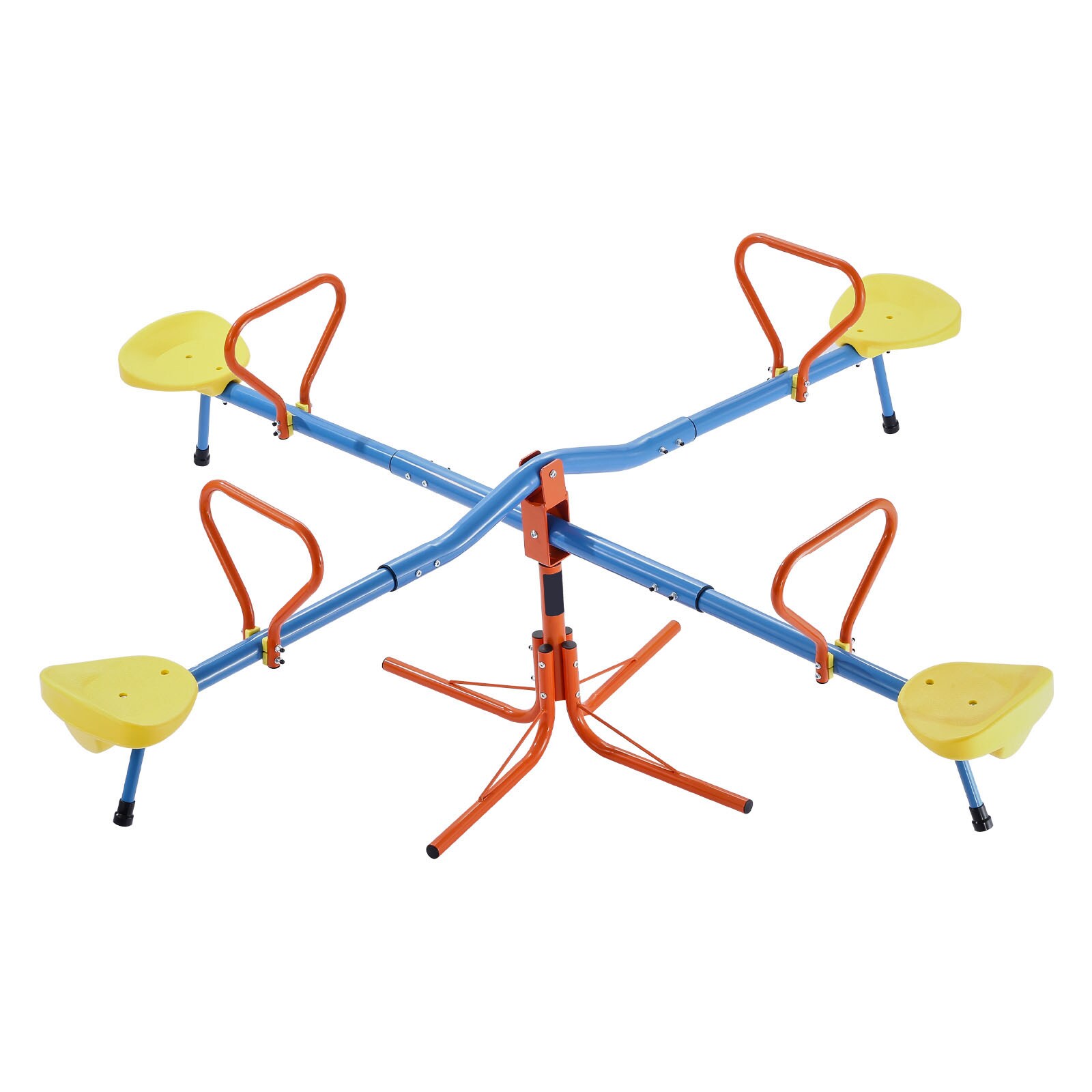 VEVOR - Kids Seesaw 110 lbs Load Capacity per Seat Sit and Spin Teeter Totter with 4-prong Suppor...