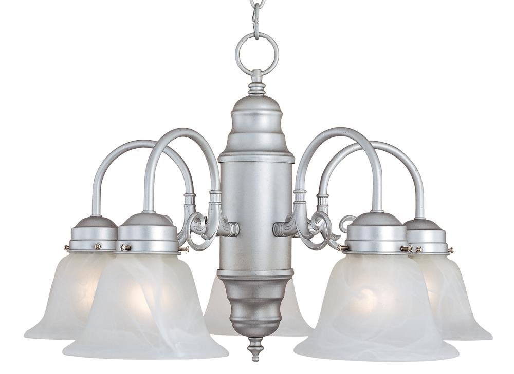 Maxim Lighting 91197MRSN Builder Basics 5 -Light Satin Nickel Transitional For Use in Bedrooms, Dining Rooms, Foyers, Kitchens, Living Rooms Chandelier