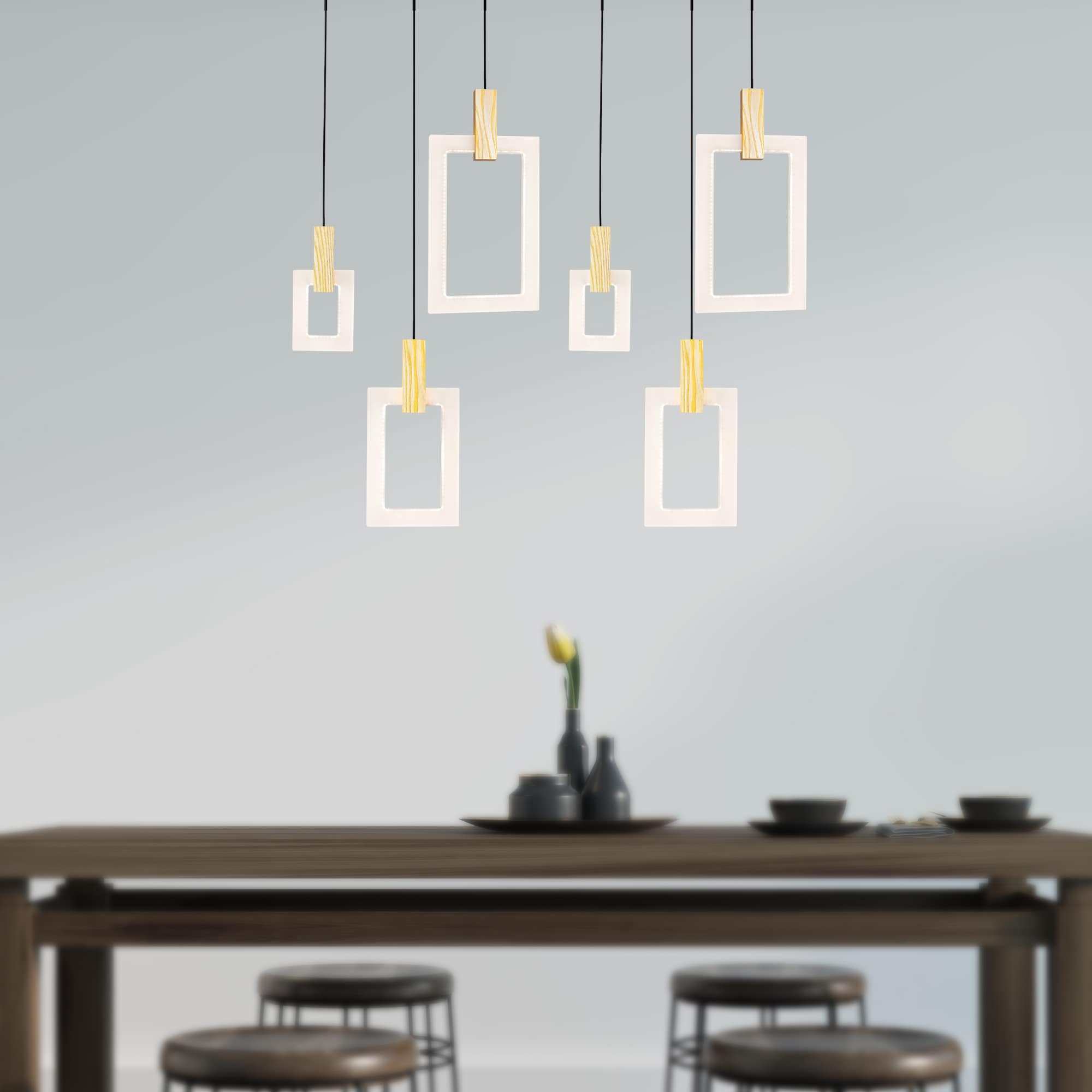 CWI Lighting 1214P48-6-236-A-RC Anello White Modern/contemporary Integrated LED For Use in Bathrooms, Bedrooms, Dining Rooms, Foyers, Kitchens, Living Rooms Chandelier