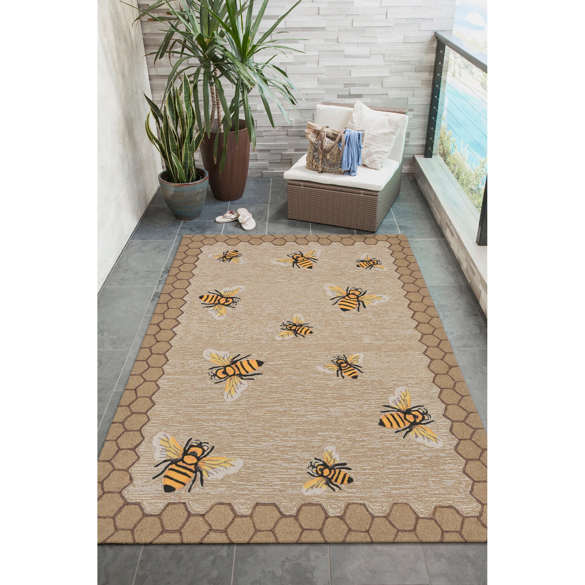 Liora Manne 2-ft x 3-ft Midnight Rectangular Indoor or Outdoor Decorative Winter  Door Mat in the Mats department at