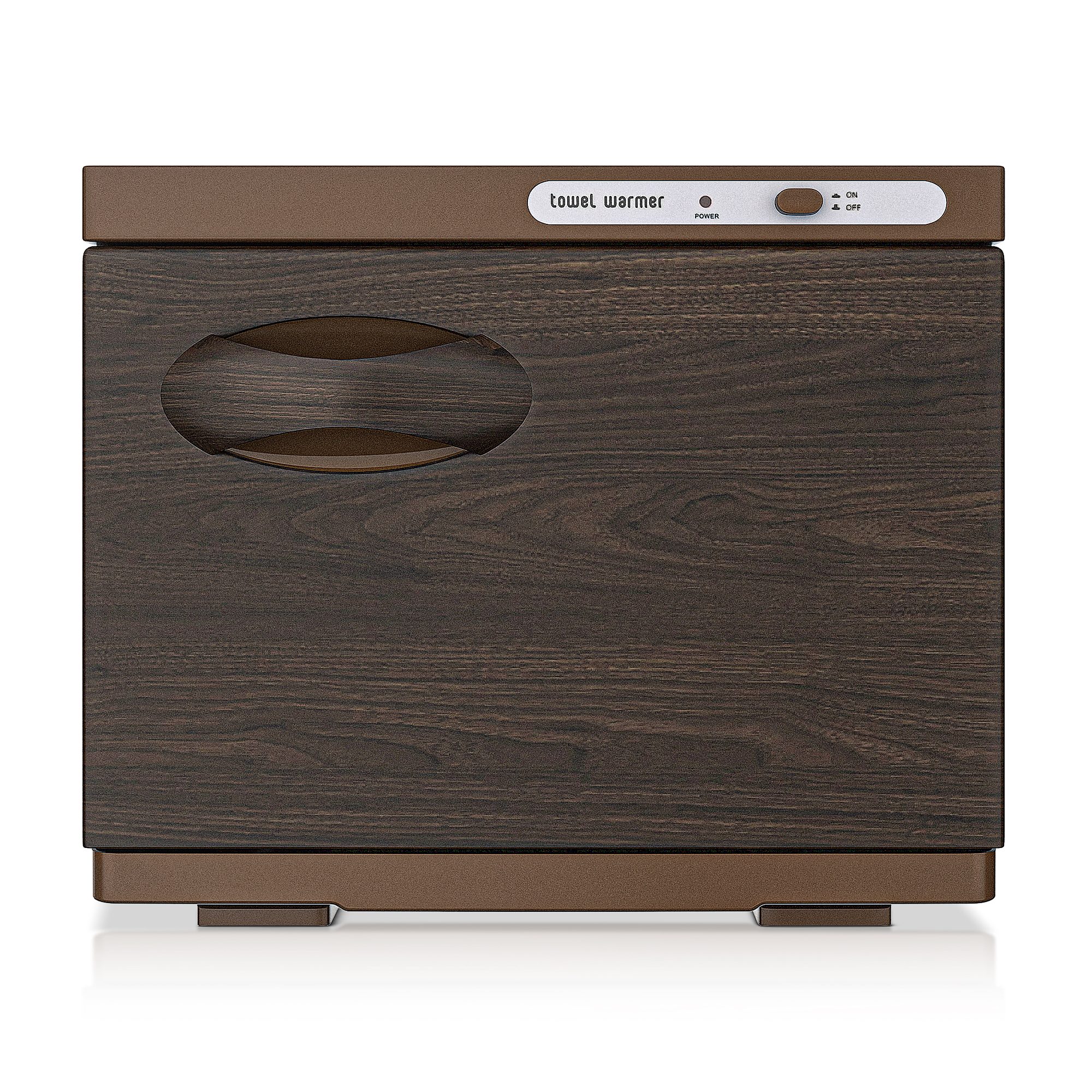 Paraheeter 2.1-Gal(8L) Electric Towel Warmer Cabinet Plug-In Freestanding in Dark Wood Grain Color