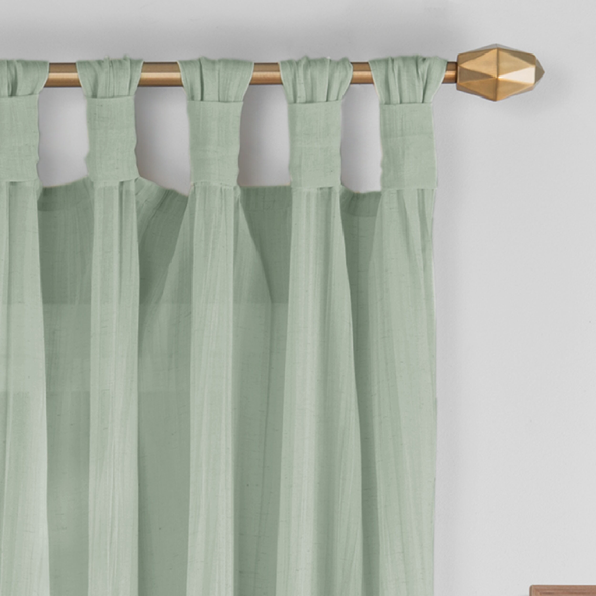 Vue 95-in Green Light Filtering Standard Lined Top Tab Single Curtain ...