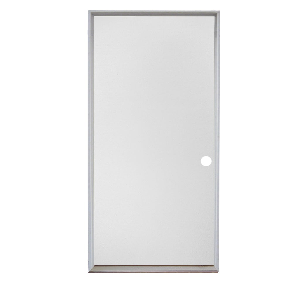 RELIABILT LO84423 32-in x 80-in x 4-5/8-in Steel No glass Left-hand inswing Primed Prehung Front Door Insulating core