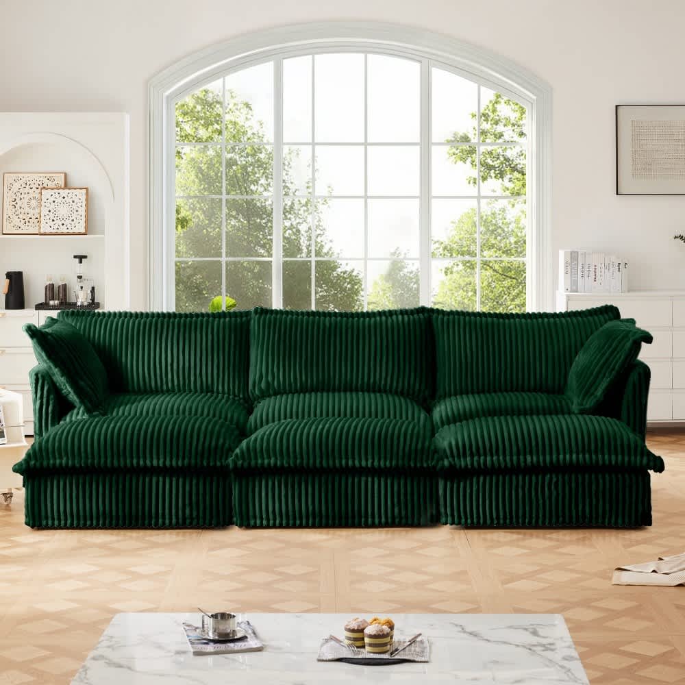 Slipcovered Sofa In Green photo