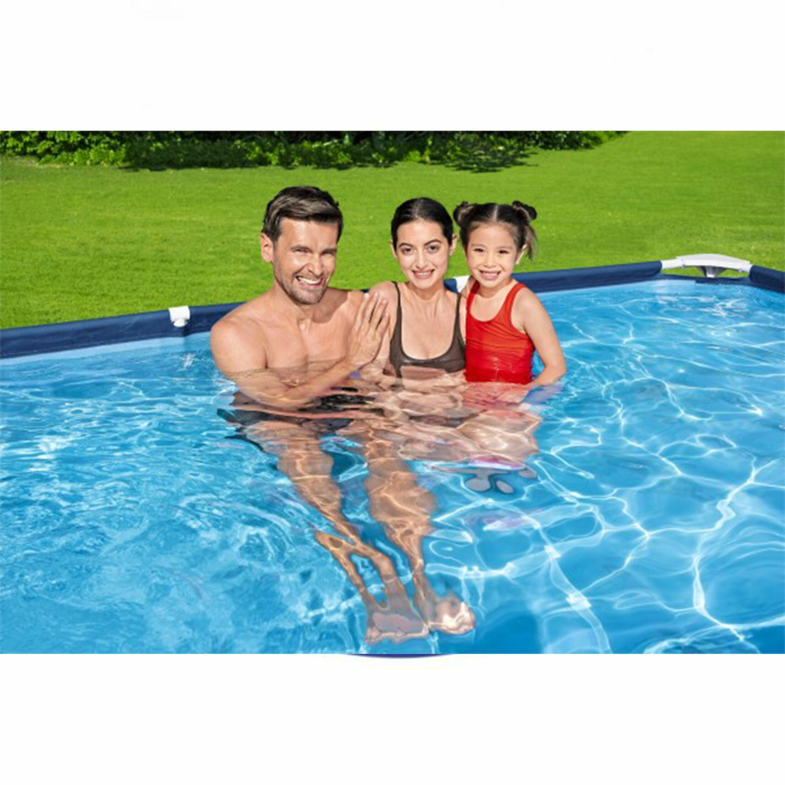 Bestway Steel Pro 9ft Blue Rectangular Above Ground Pool Set with Pump