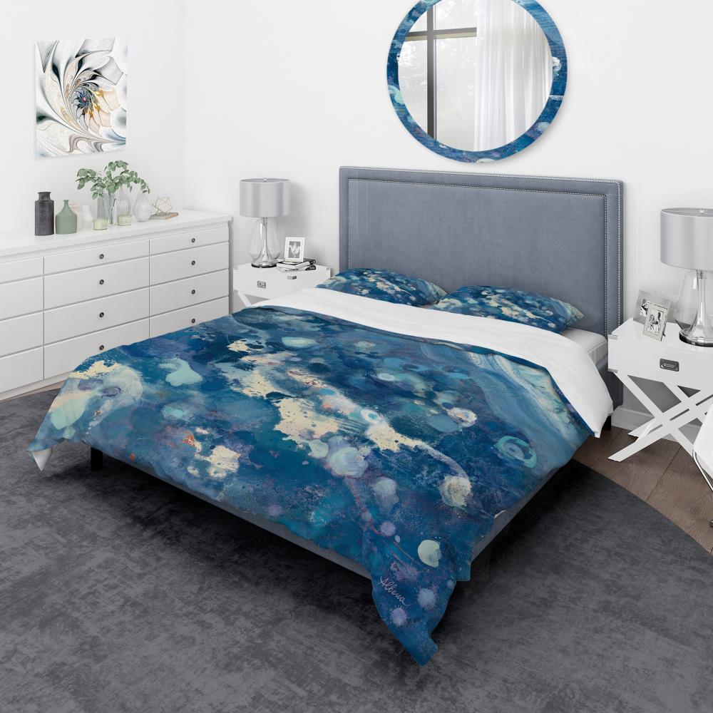 Designart BED30830-T 3 -Piece Blue Twin Duvet cover Set