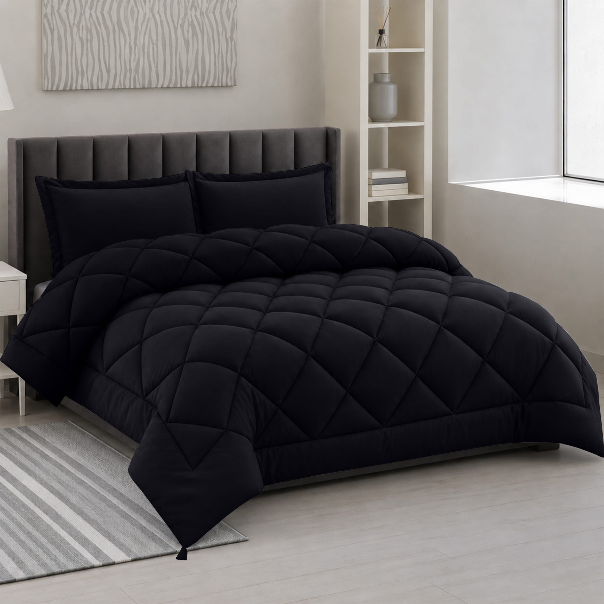 Lux Decor Collection All-Season 3-Piece Comforter Set Ultra Soft Reversible Down Alternative Durable Bedding Set King