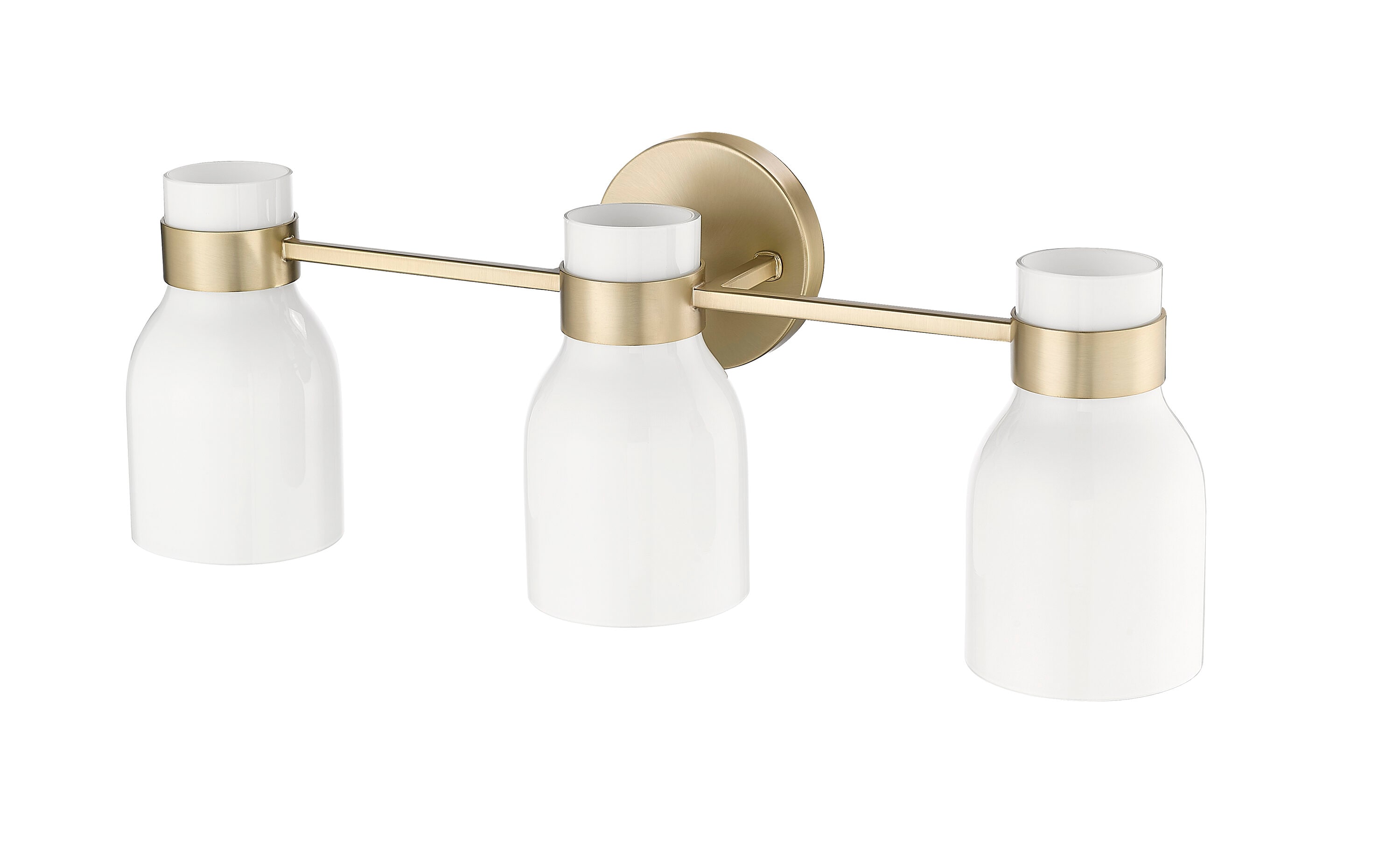 Modern Gold 3-Light Vanity with Frosted Glass Shades