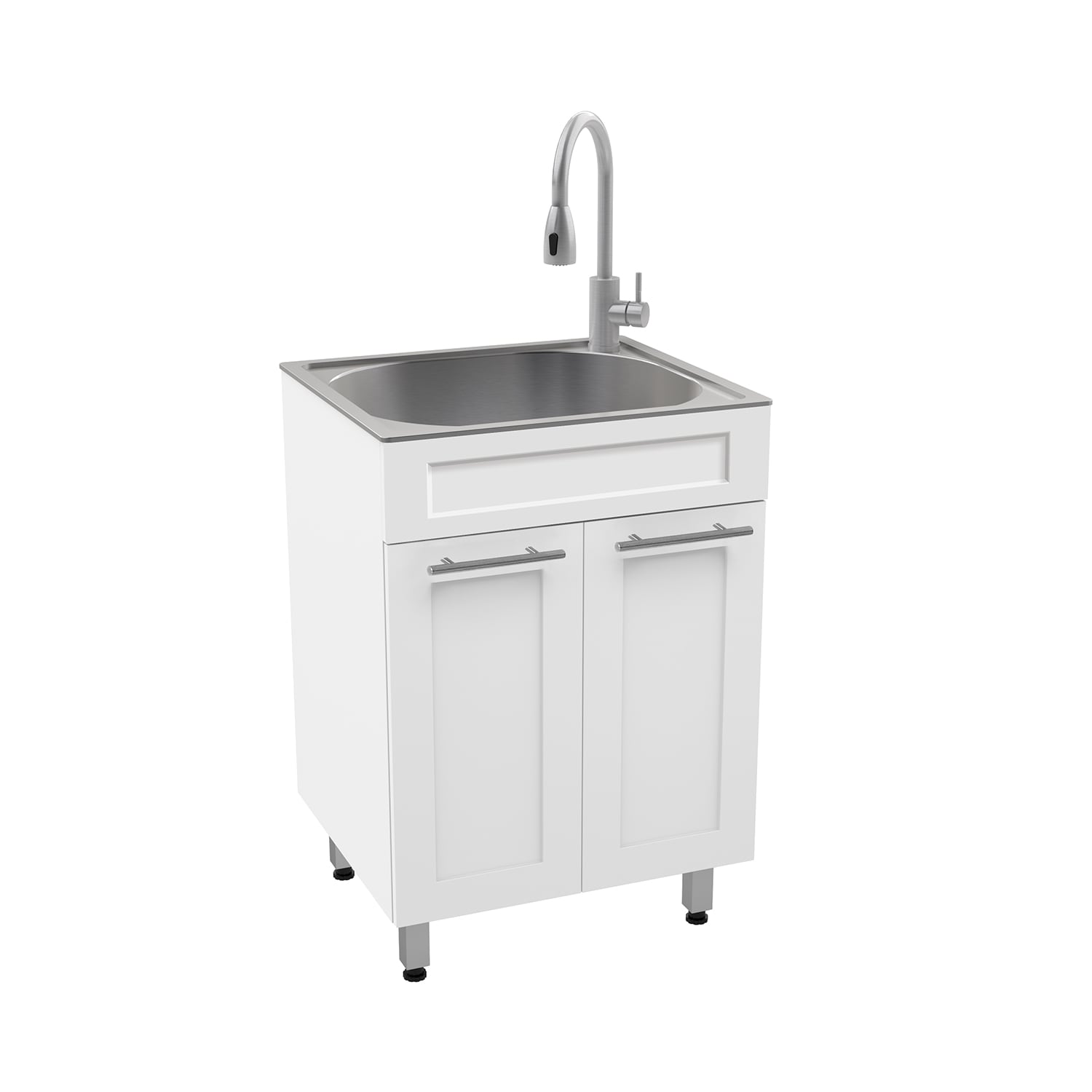 Style Selections 21.4-in x 24.1-in 1-Basin White Freestanding Utility Tub  with Drain with Faucet in the Utility Sinks department at
