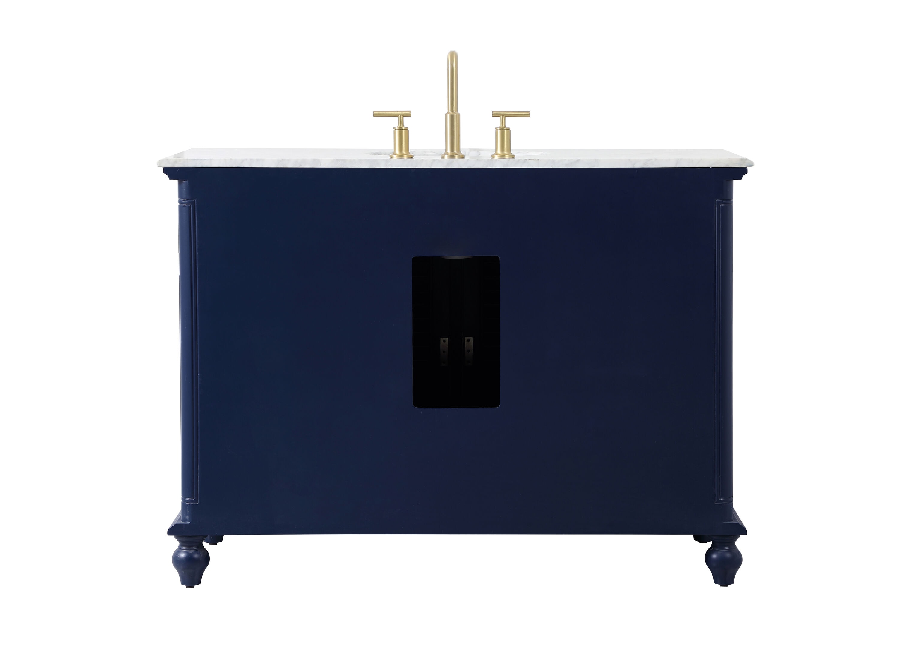 Rhodes 48" Blue Solid Wood Bathroom Vanity with Marble Top