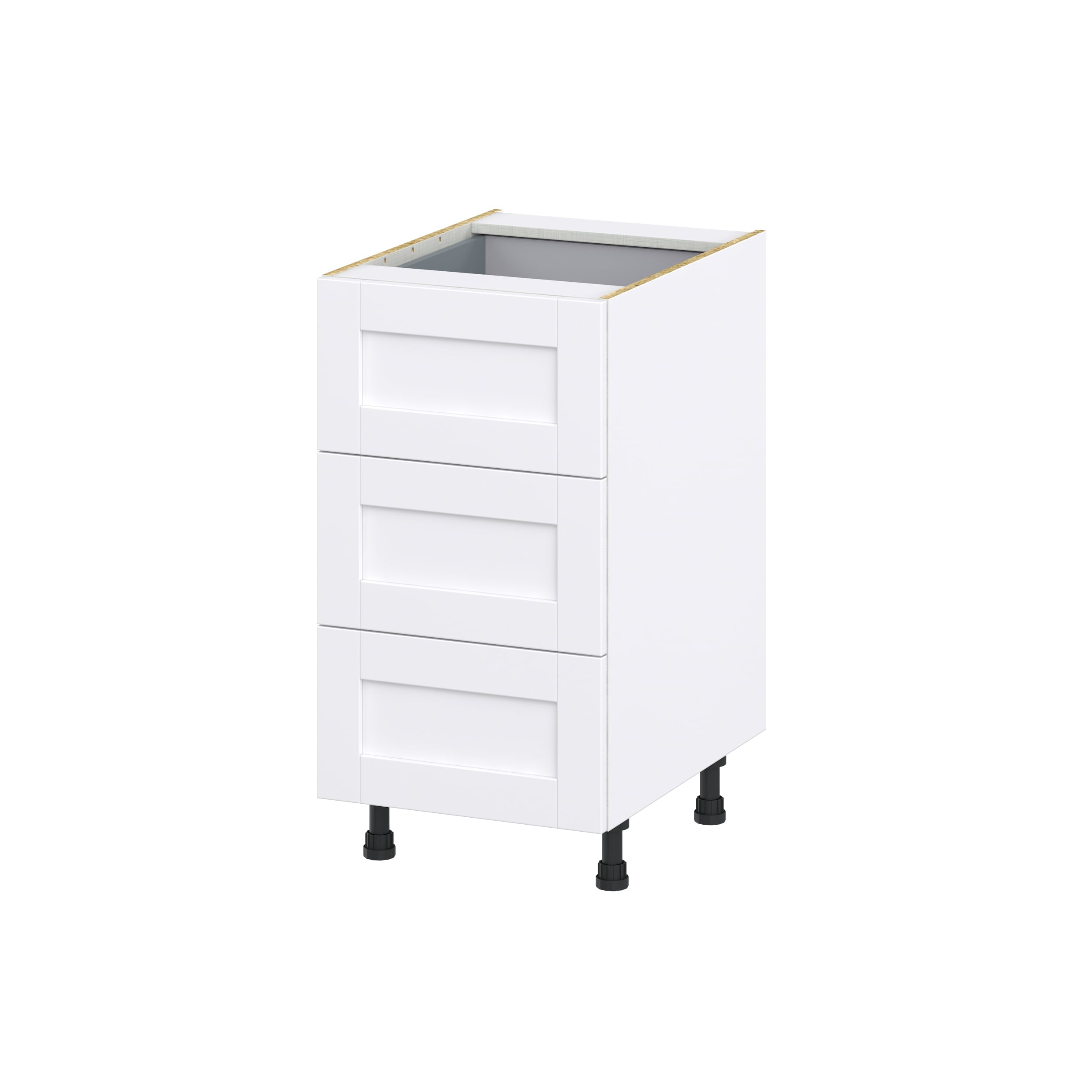 Hugo&Borg Rosemont 15-in W x 34.5-in H x 25-in D Glacier White 3-Drawer Base Fully Assembled Cabinet