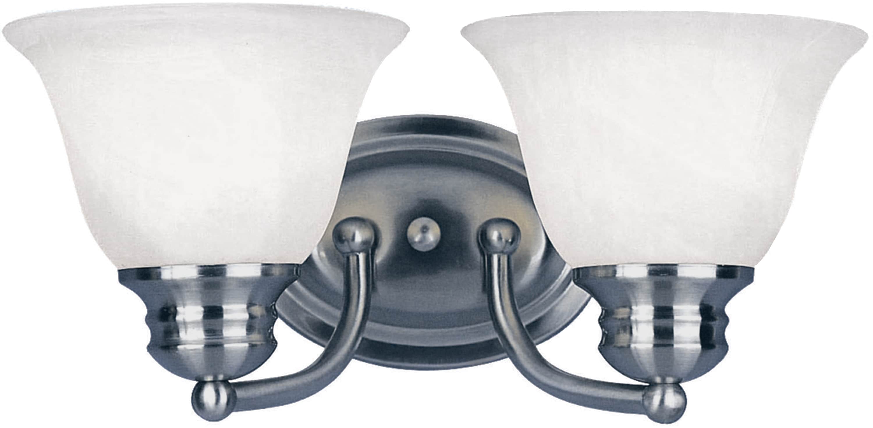 Maxim Lighting 2687MRSN Malaga 13.25-in 2 -Light Satin Nickel Transitional Vanity light