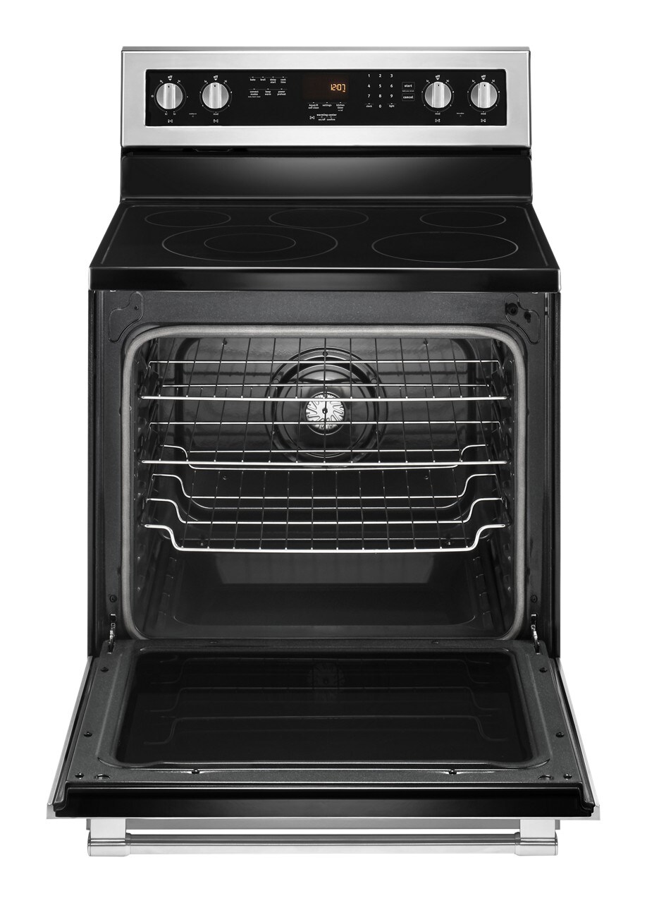 Maytag 30 in Glass Top 5 Burners 6.4 cu ft Self Cleaning