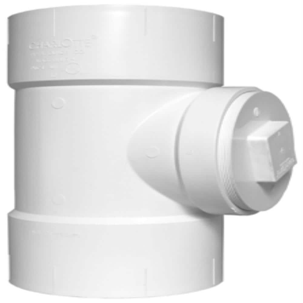 Charlotte Pipe PVC 00444X 1600 8-in PVC DWV Cleanout Tee