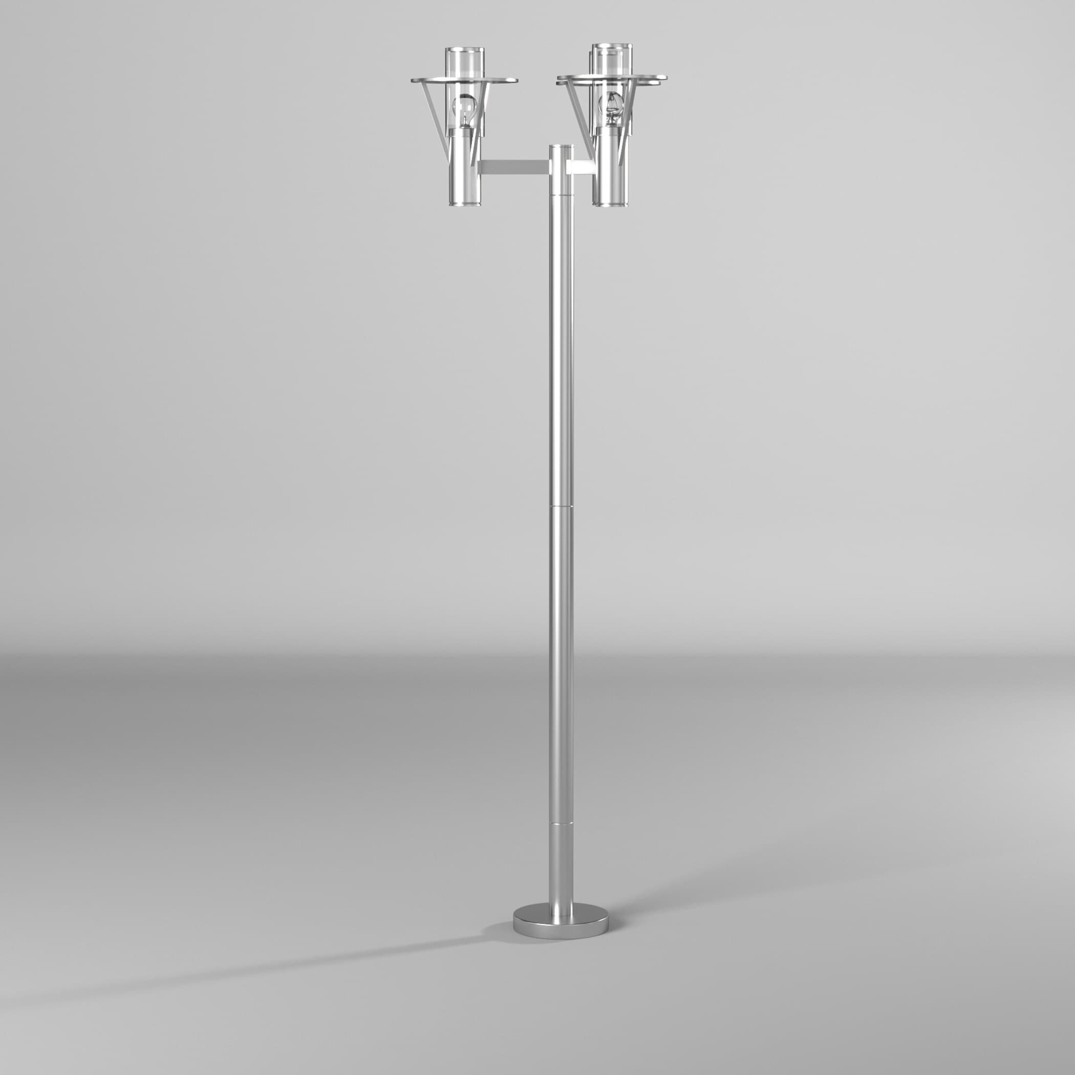 Belfast Modern Stainless Steel 86.75" Outdoor Lamp with Clear Glass