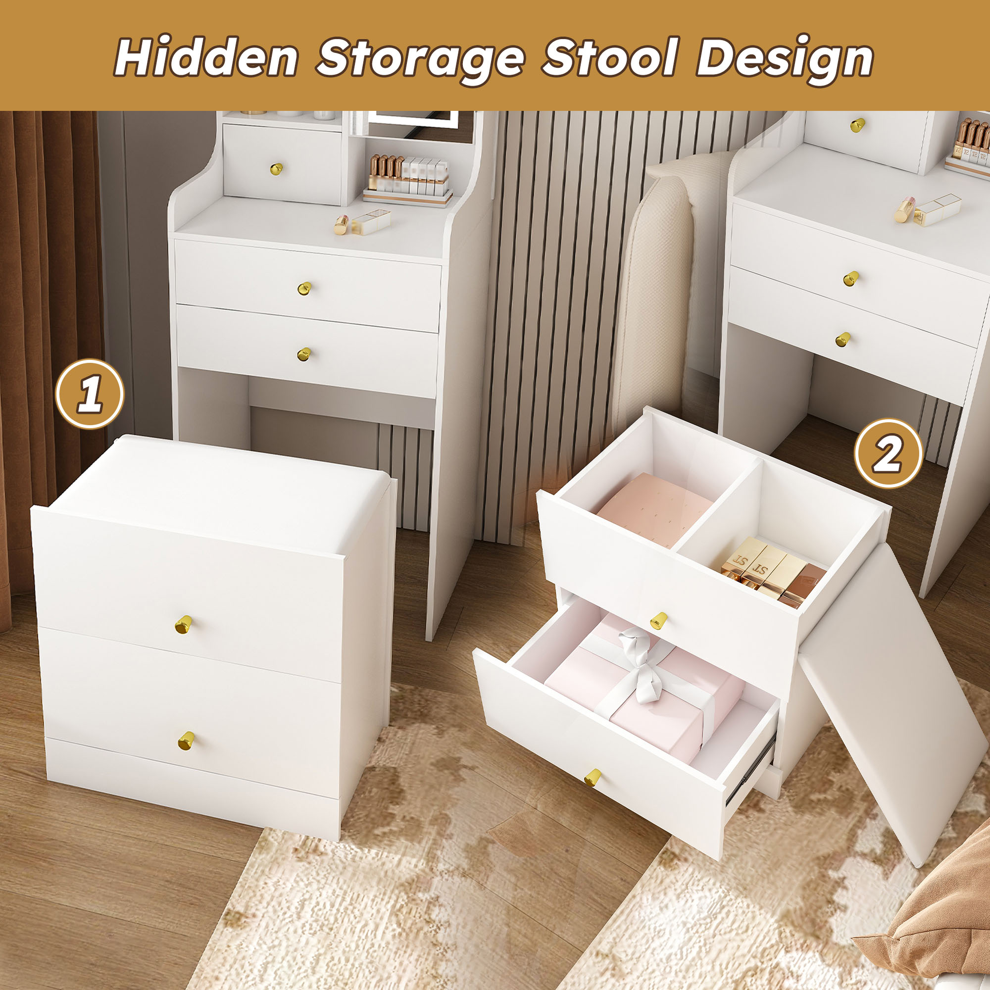 SINOFURN SYB260024BK Bedroom-Vanities - View #11
