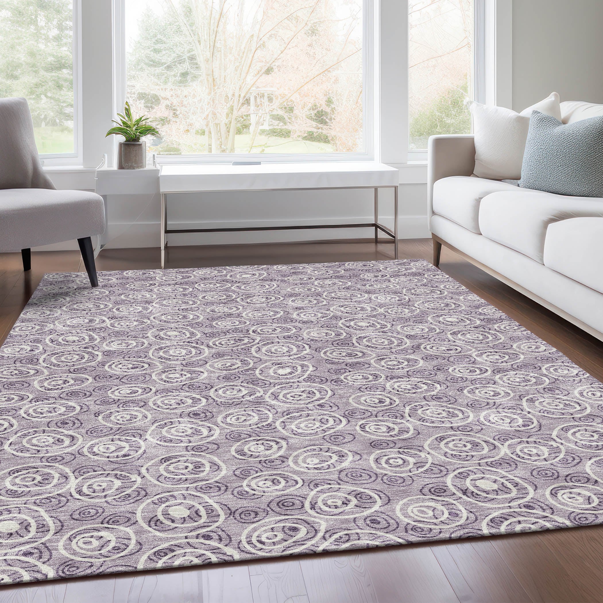Addison Rugs ACN728LV5X8 Chantille ACN728LV 5 x 7 (ft) Polyester Lavender Rectangular Indoor/Outdoor Geometric Machine washable Area rug