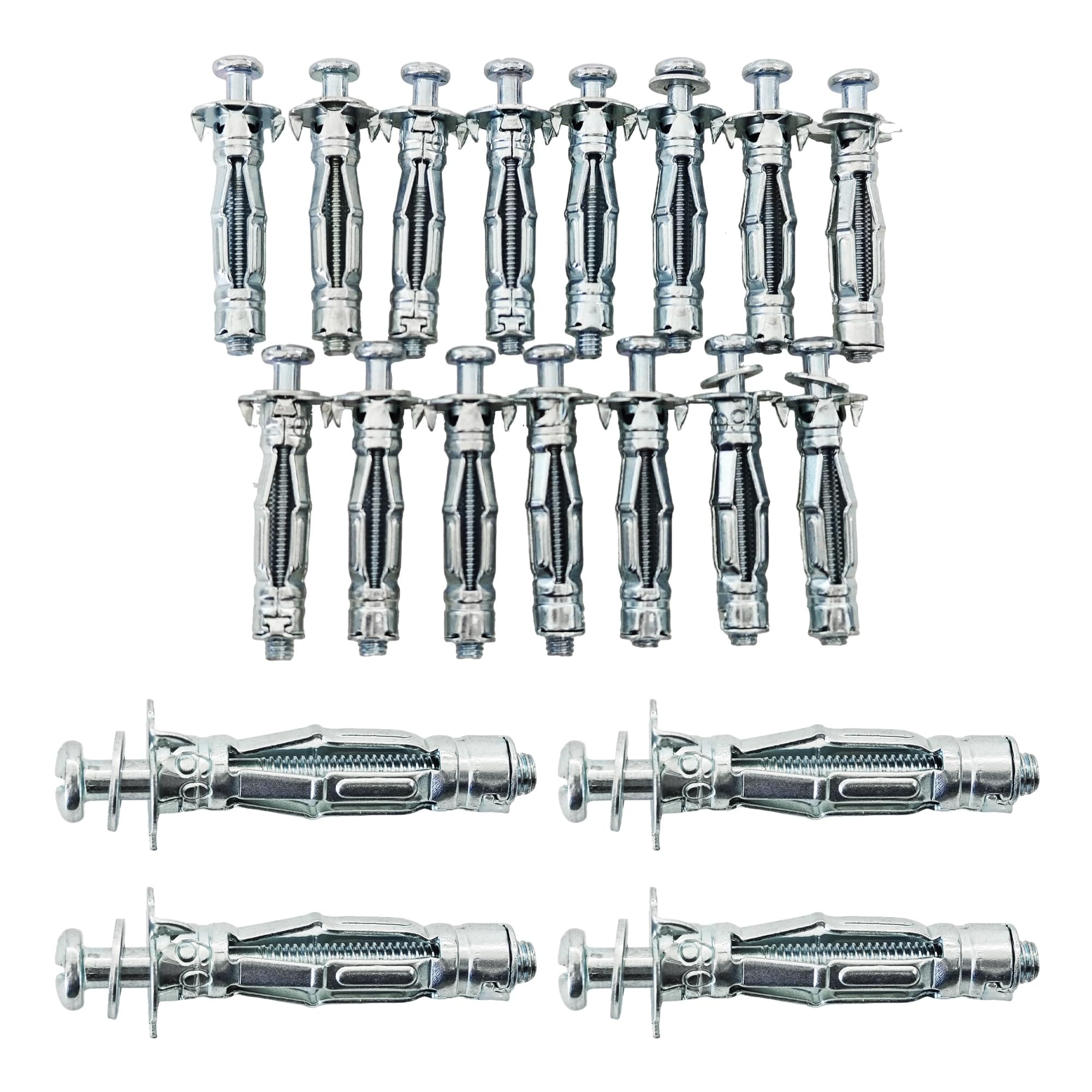 KIWDZFU M4x32mm Zinc Plated Steel Molly Bolt Hollow Drive Wall Anchor Screws for Drywall Plaster and Tile Heavy Duty 15 Pieces #LKI0821A1243