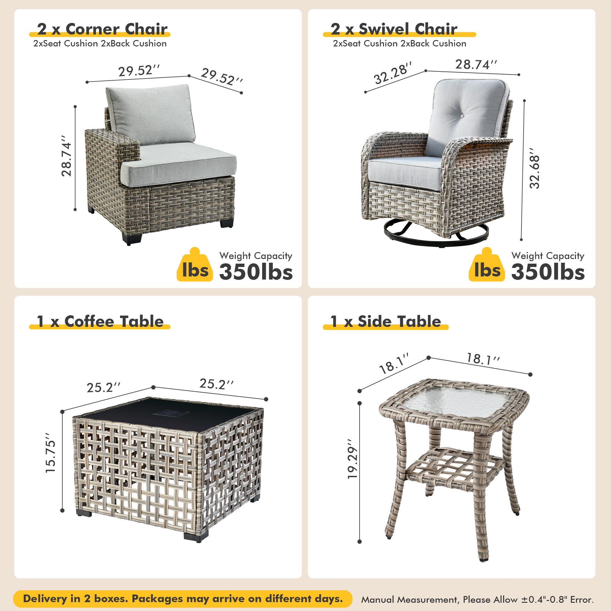 XIZZI XITBS4062-VNC Patio-Conversation-Sets - View #7