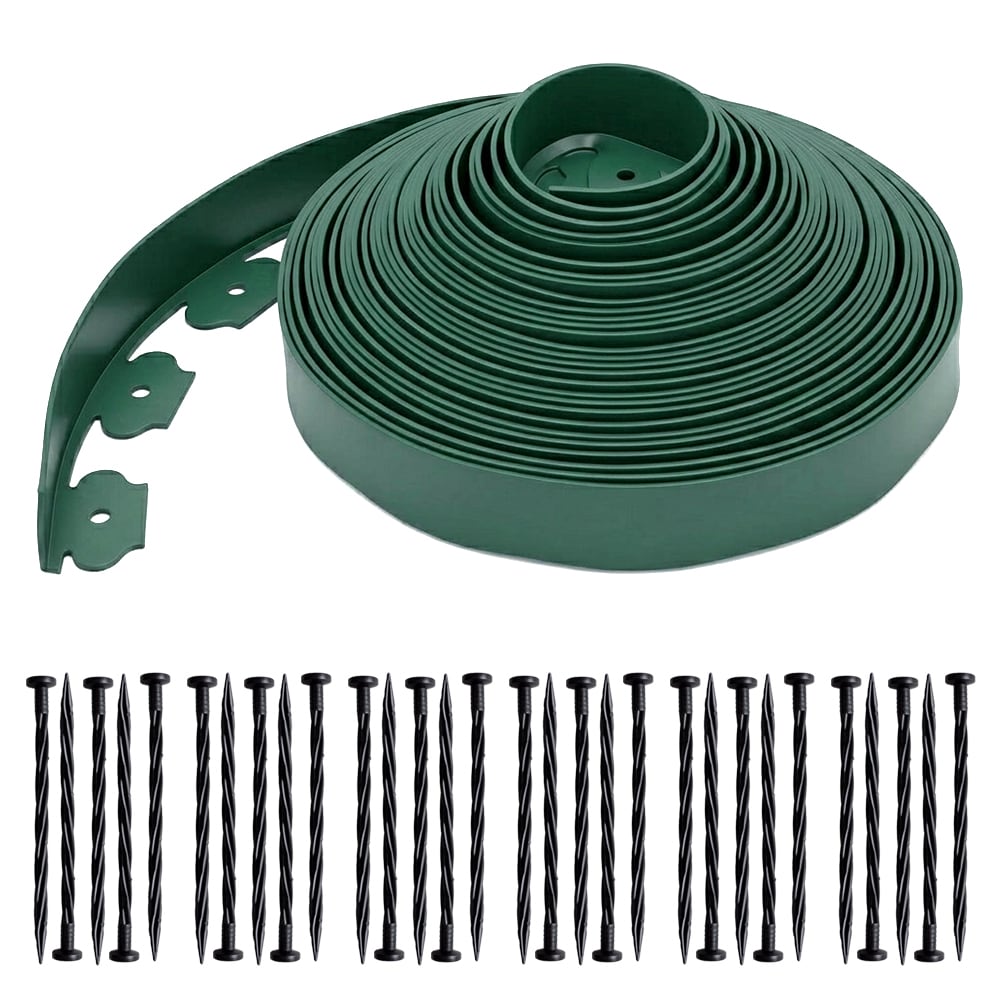 LITA 33-ft x 2-in Green Plastic Landscape edging roll with stakes