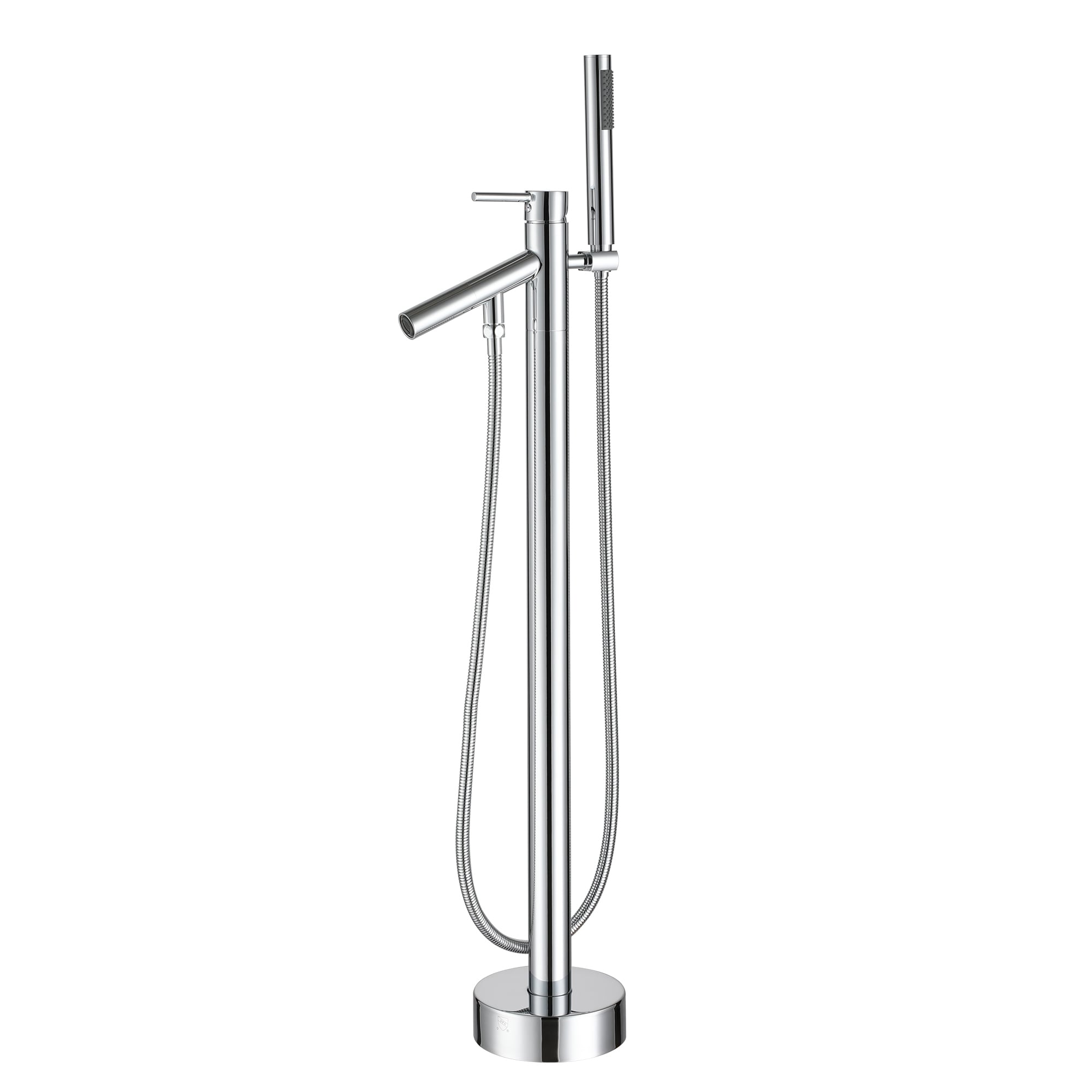 CASAINC MLT-J020025-4 Single-Handle Bathtub Faucet with Hand Shower Chrome 1-handle Freestanding Swivel Bathtub Faucet with Hand Shower ( Valve Included )