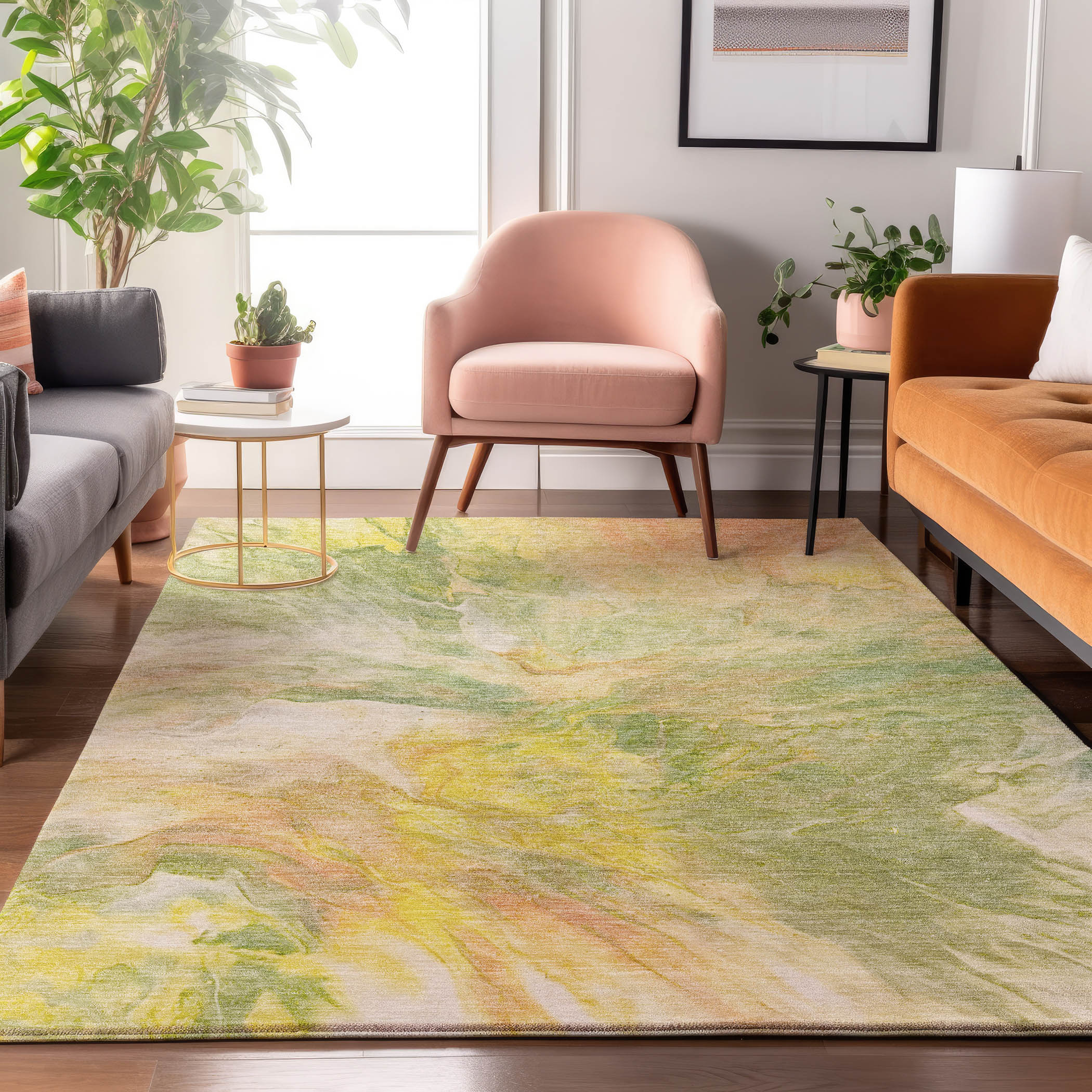 Addison Rugs AMF641GE8X10 Mayfield AMF641GE 8 x 10 (ft) Loomed Polyester Green Rectangular Indoor Geometric Machine washable Area rug
