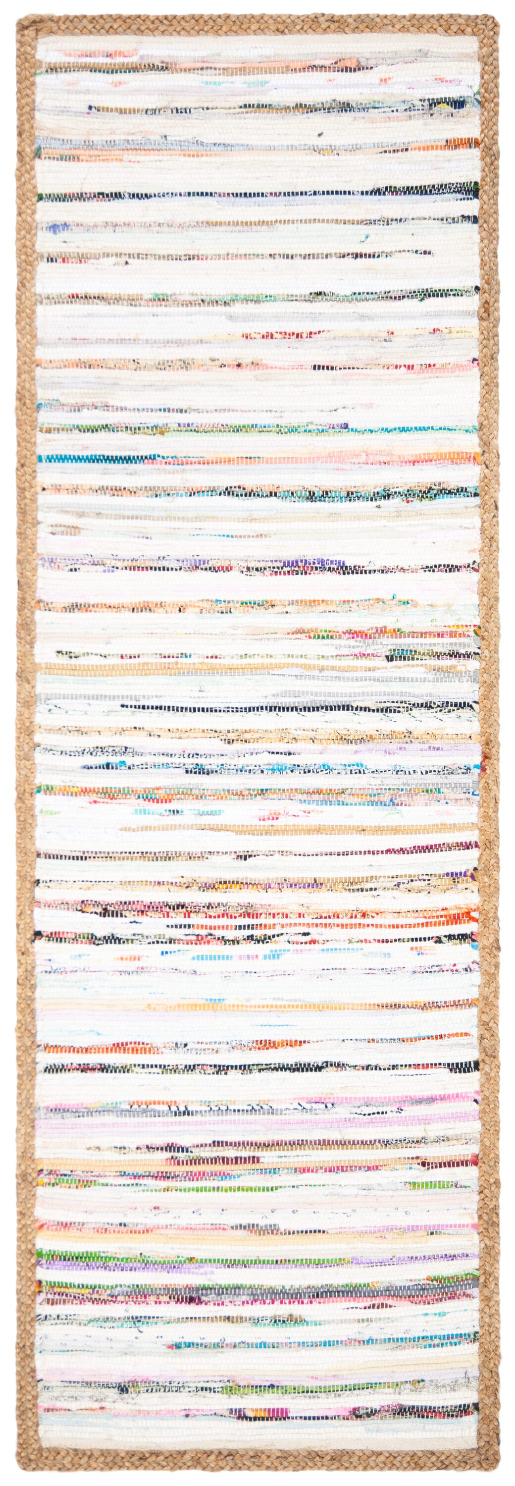 Coastal Breeze Gray and Natural Cotton 2'3" x 7' Runner Rug
