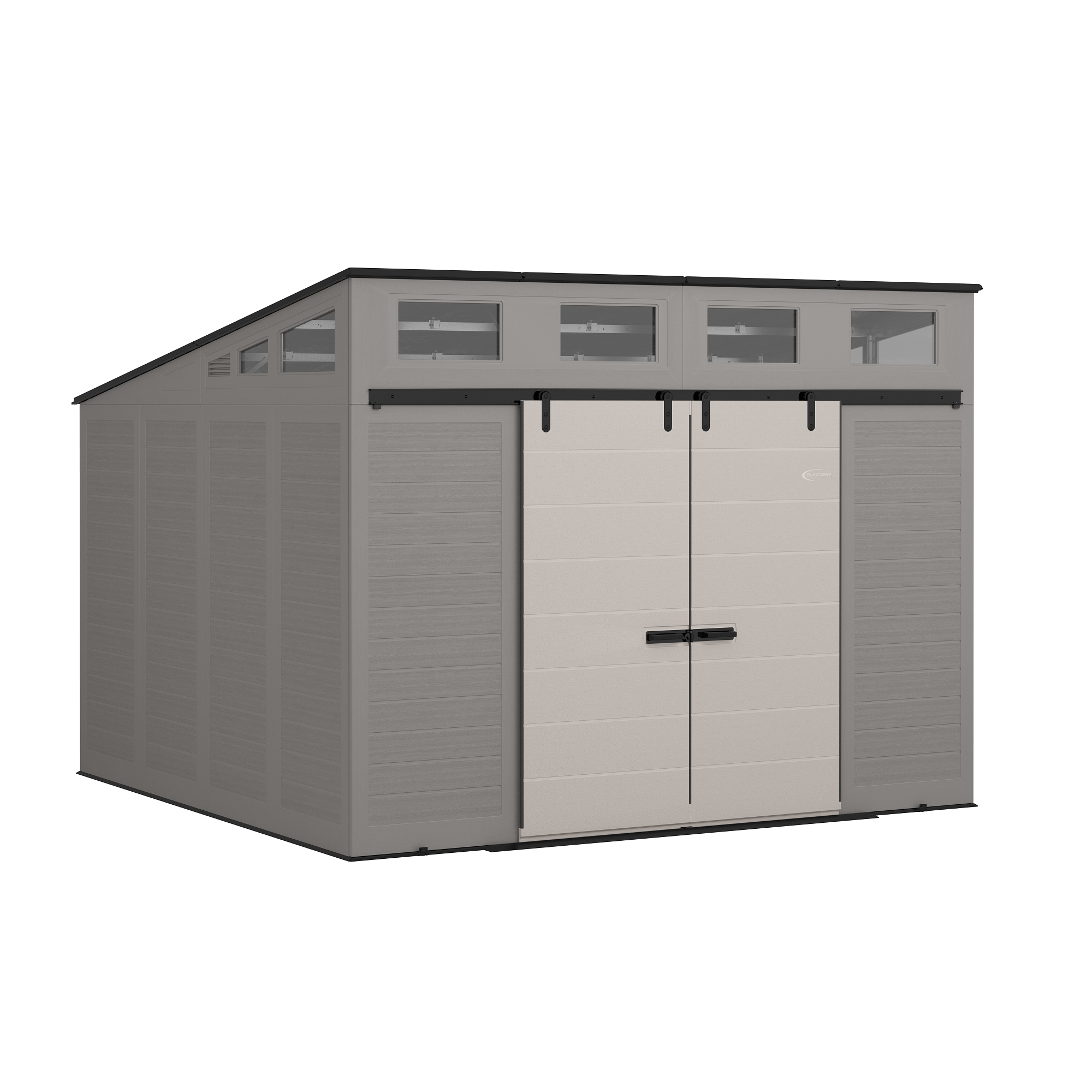 Suncast BMS12000 12-ft x 12-ft Modern Gray Lean-to Resin Storage Shed (Floor Included)