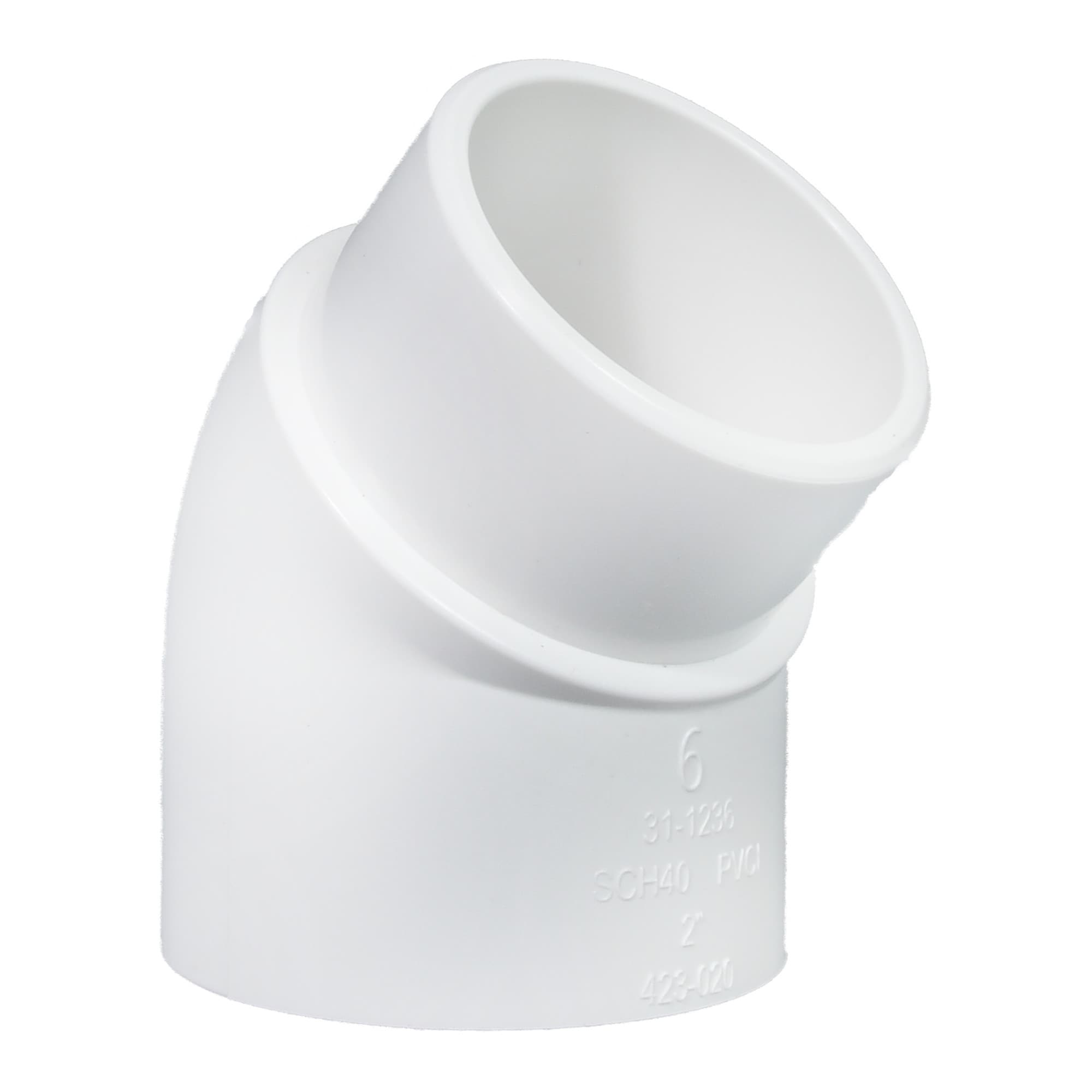 Charlotte Pipe PVC 02310  1600 2-in 45-Degree Schedule 40 PVC Street Elbow