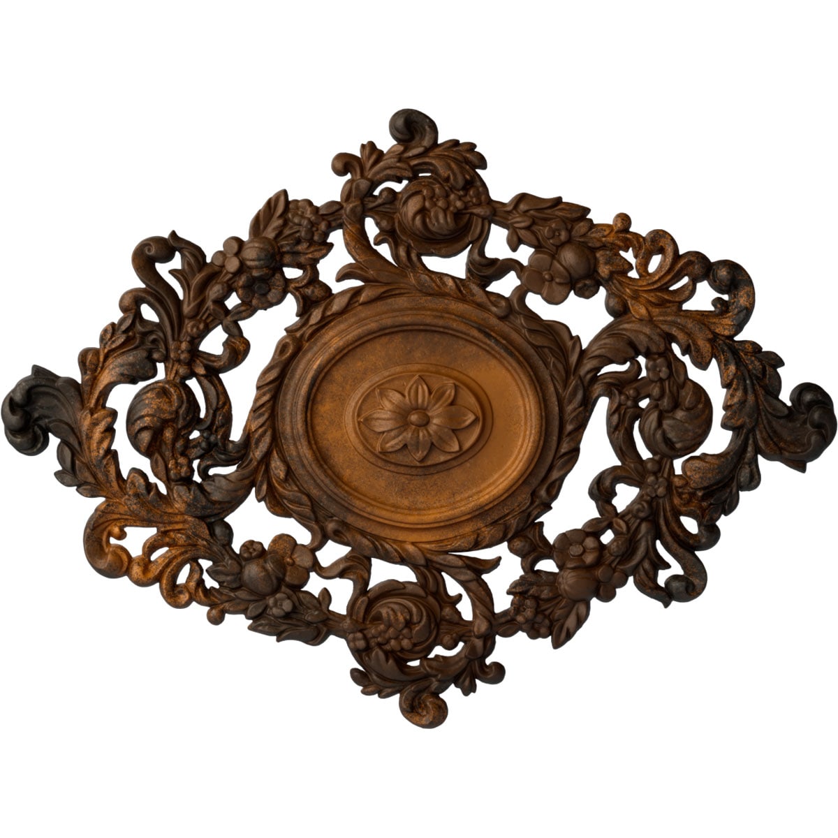 Ekena Millwork CM30KTRUS Katheryn 30.375-in W x 22.5-in L Painted Rust Polyurethane Whole Ceiling Medallion