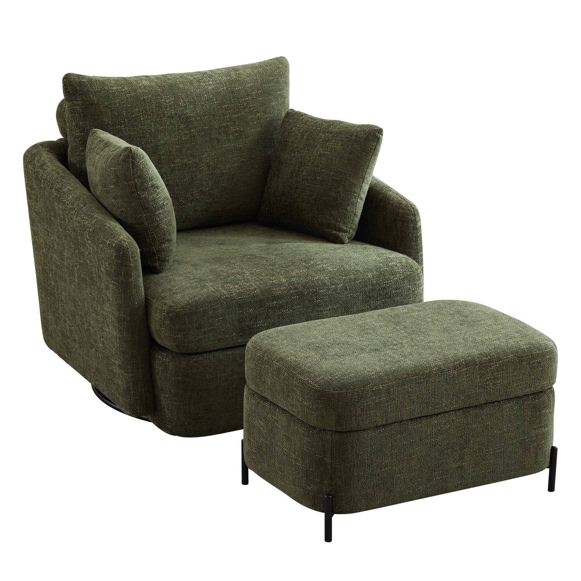 Hrinhom HC-W1103-GREEN Modern GREEN Swivel Accent Chair